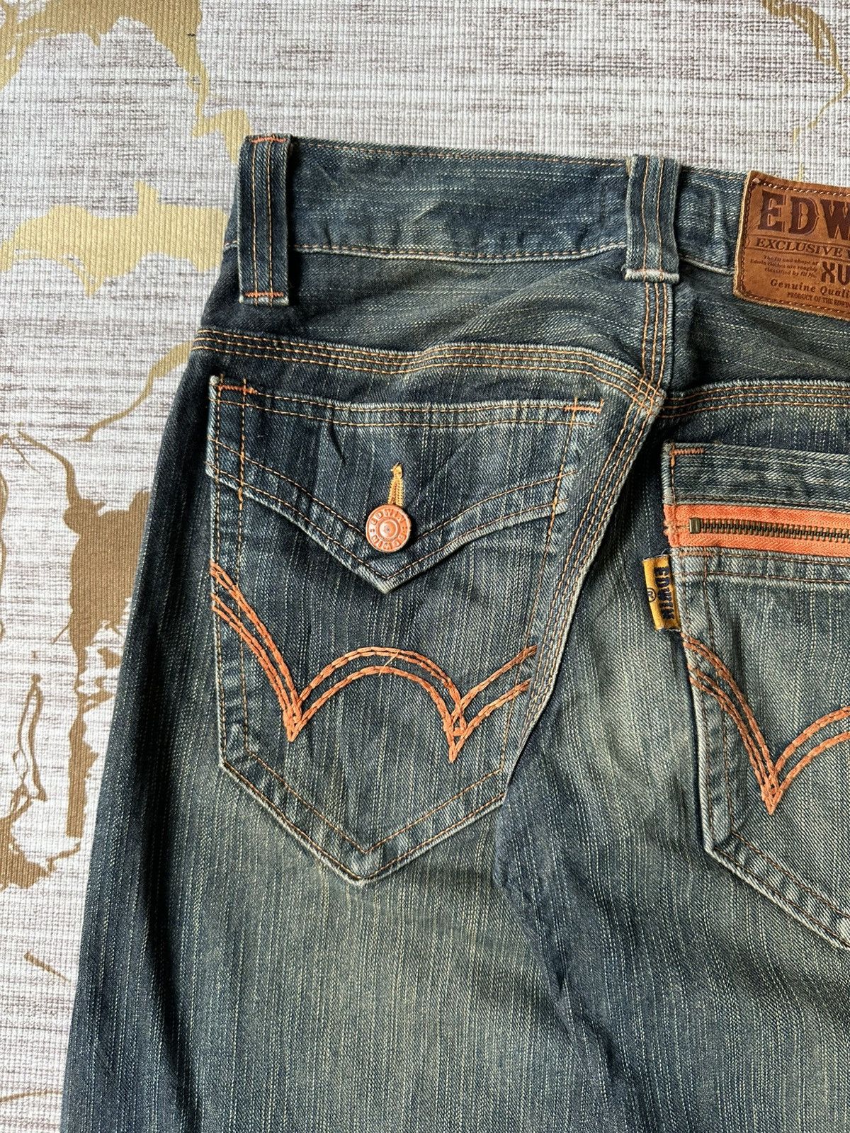 Japanese Brand Edwin XV Rusty Claw Marks Distressed Denim Size US 28 / EU 44 - 14 Thumbnail
