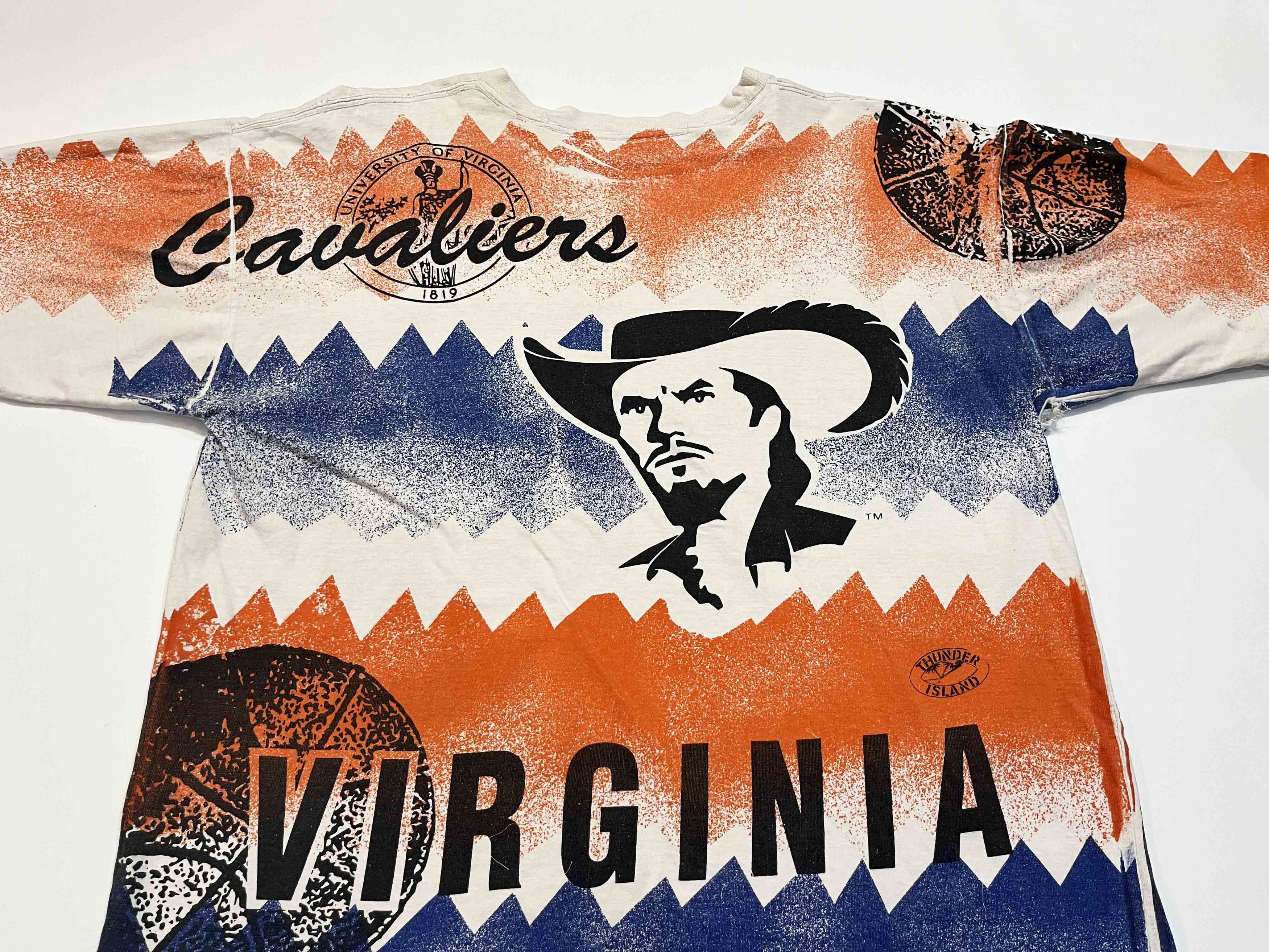 Vintage Vintage Virginia Cavaliers AOP Thunder Island T-Shirt Size US L / EU 52-54 / 3 - 7 Thumbnail