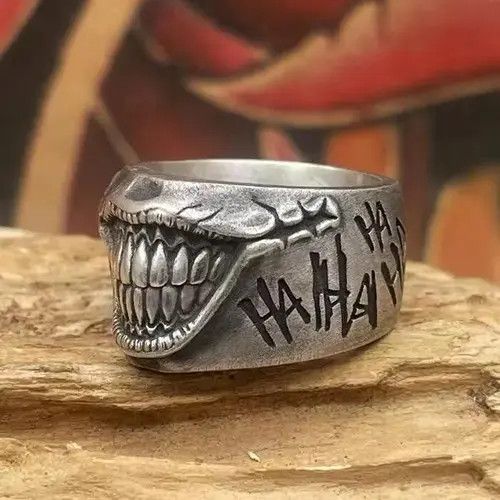 Other Retro Design Clown Smiley Stainless Steel Ring Size ONE SIZE - 2 Thumbnail