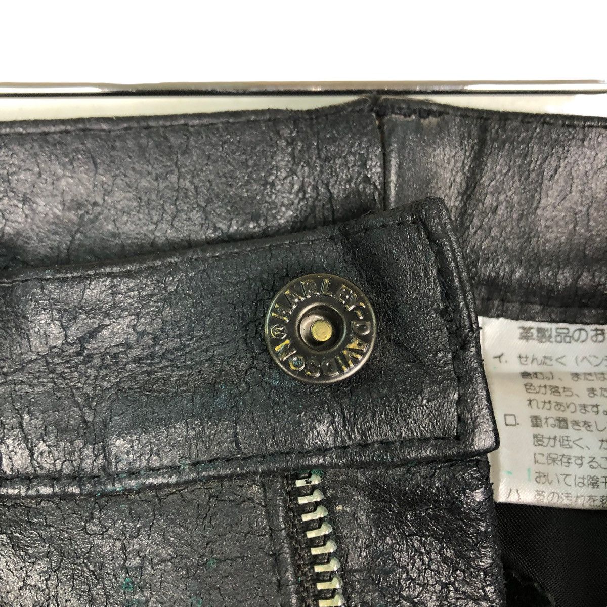 Harley Davidson 🔥VINTAGE LEATHER BIKER PANTS HARLEY DAVIDSON USA RACER Size US 28 / EU 44 - 12 Thumbnail