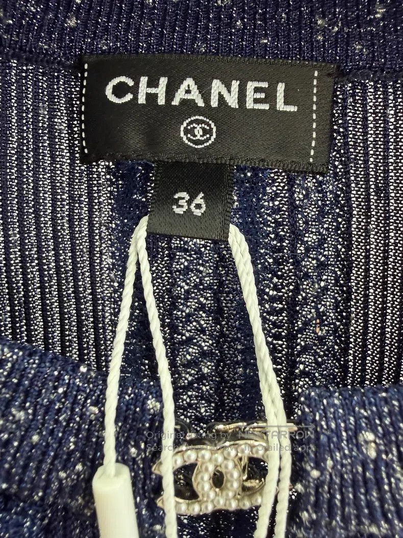 Chanel Chanel Dark blue starry sky knitted cardigan coat Size XS / US 0-2 / IT 36-38 - 4 Thumbnail