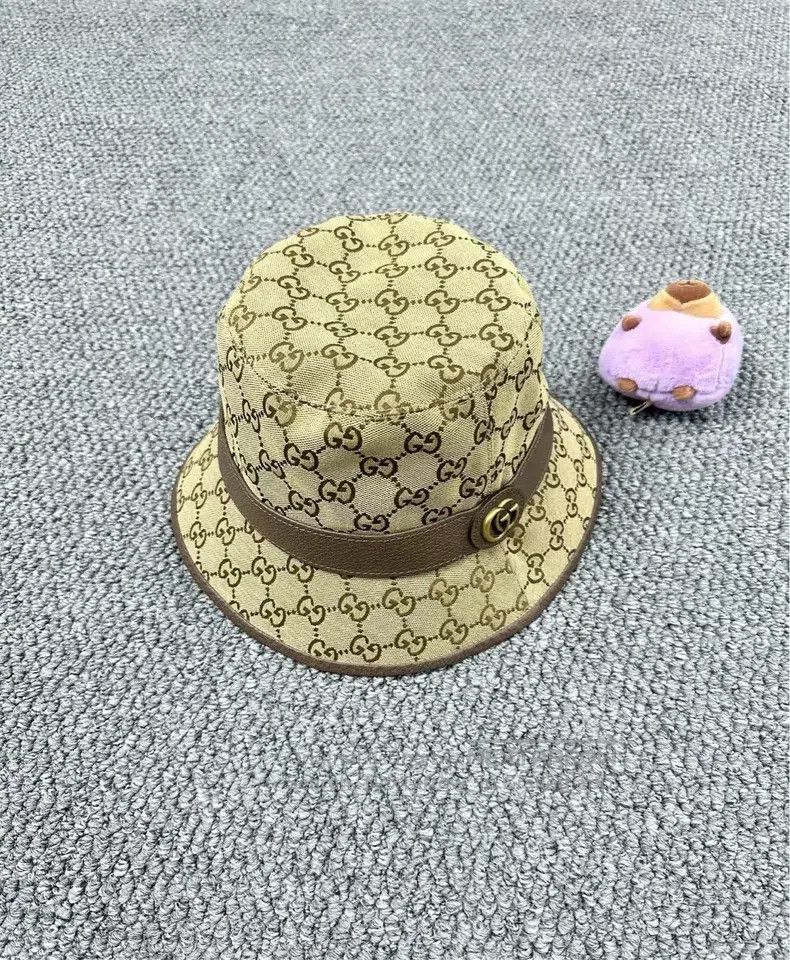 Gucci Gucci Size M Brown double G full-print logo fisherman hat Size ONE SIZE - 1 Thumbnail