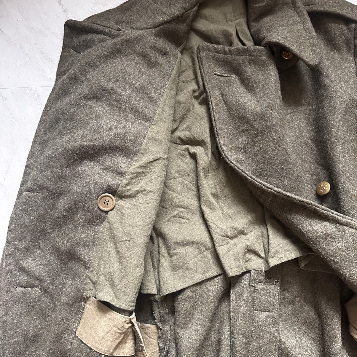 Other True Vintage 1900's to 1920's Military Wool Trench Jacket Size US XL / EU 56 / 4 - 5 Thumbnail