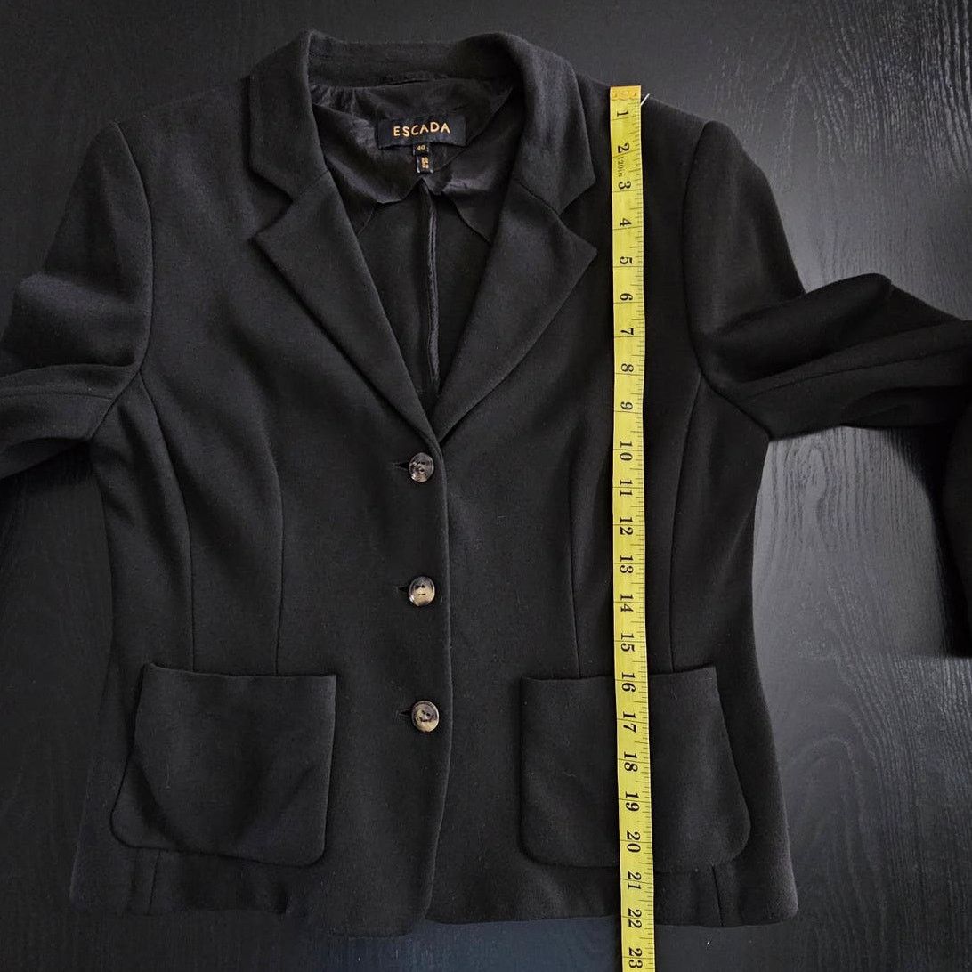 Escada ESCADA Women's Knit 3 Button Stretch Jersey Blazer Jacket 40 Size M / US 6-8 / IT 42-44 - 7 Thumbnail
