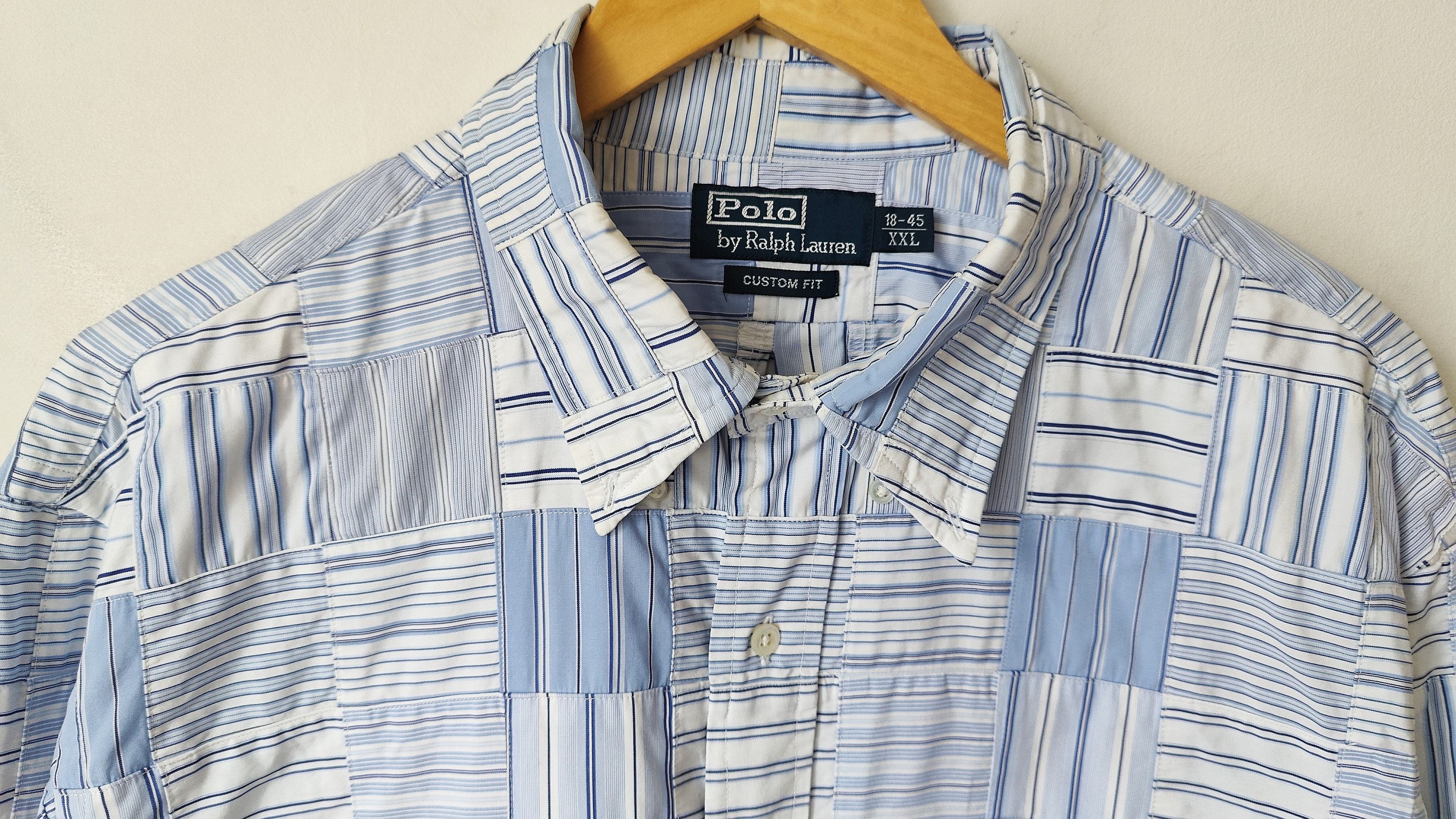 Polo Ralph Lauren RARE Ralph Lauren Polo Patchwork Heavy Button Shirt Size US XXL / EU 58 / 5 - 5 Thumbnail