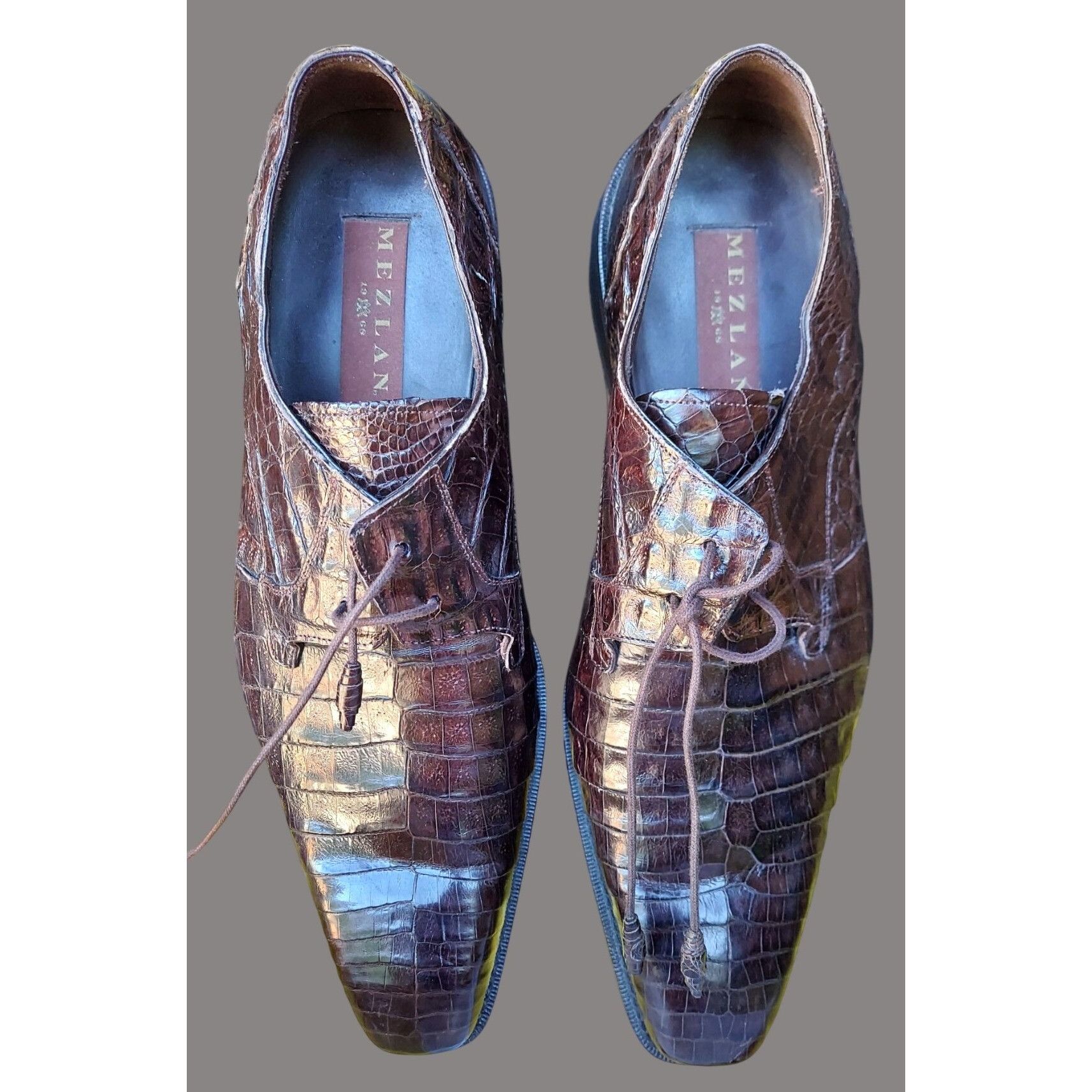 Mezlan Mezlan Mens Genuine Alligator Brown Dress Shoes Size 13M V01 Size US 13 / EU 46 - 1 Thumbnail