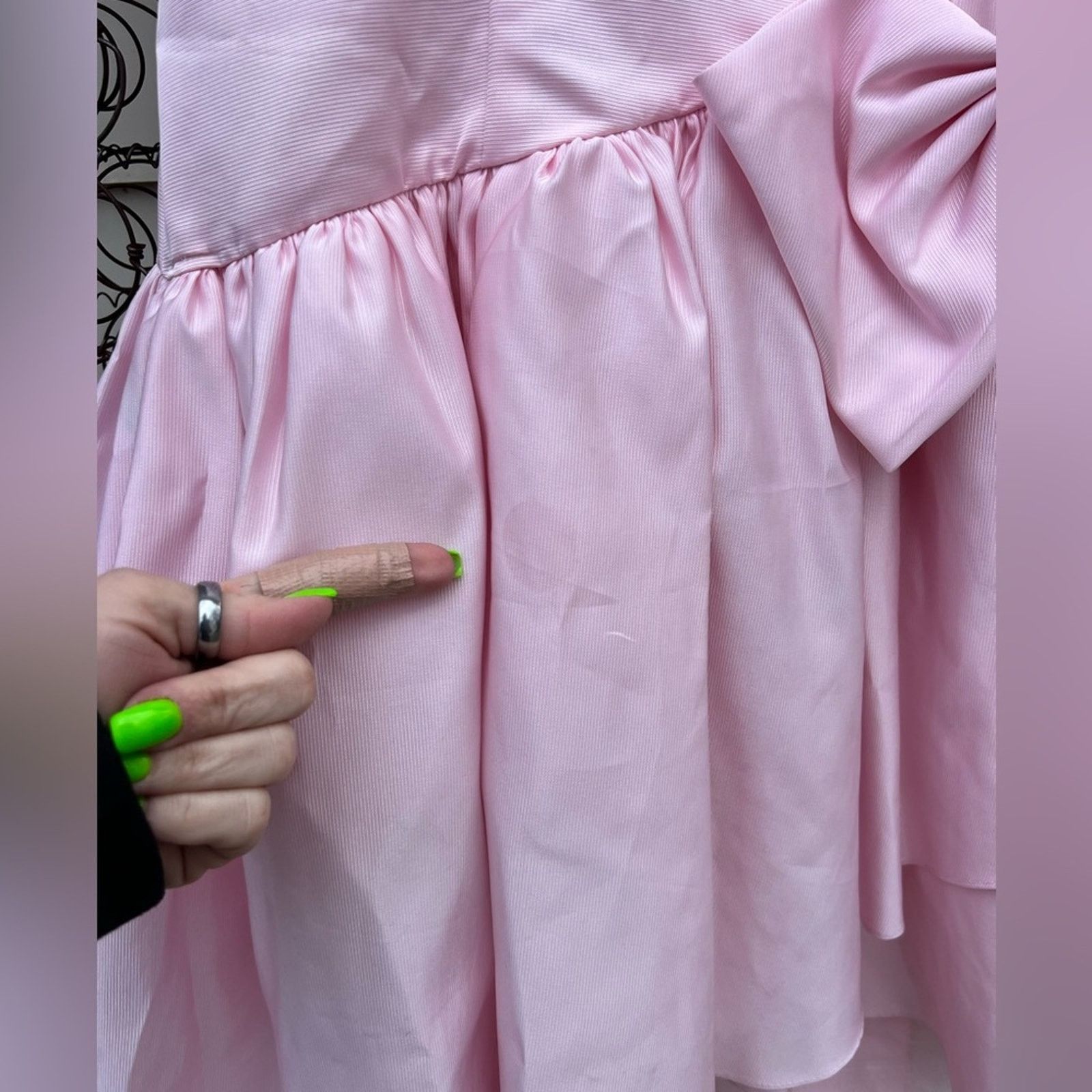 Vintage Betsy & Adam Pink Drop Waist Puff Sleeve Ruffle Prom Dress Size S / US 4 / IT 40 - 4 Thumbnail