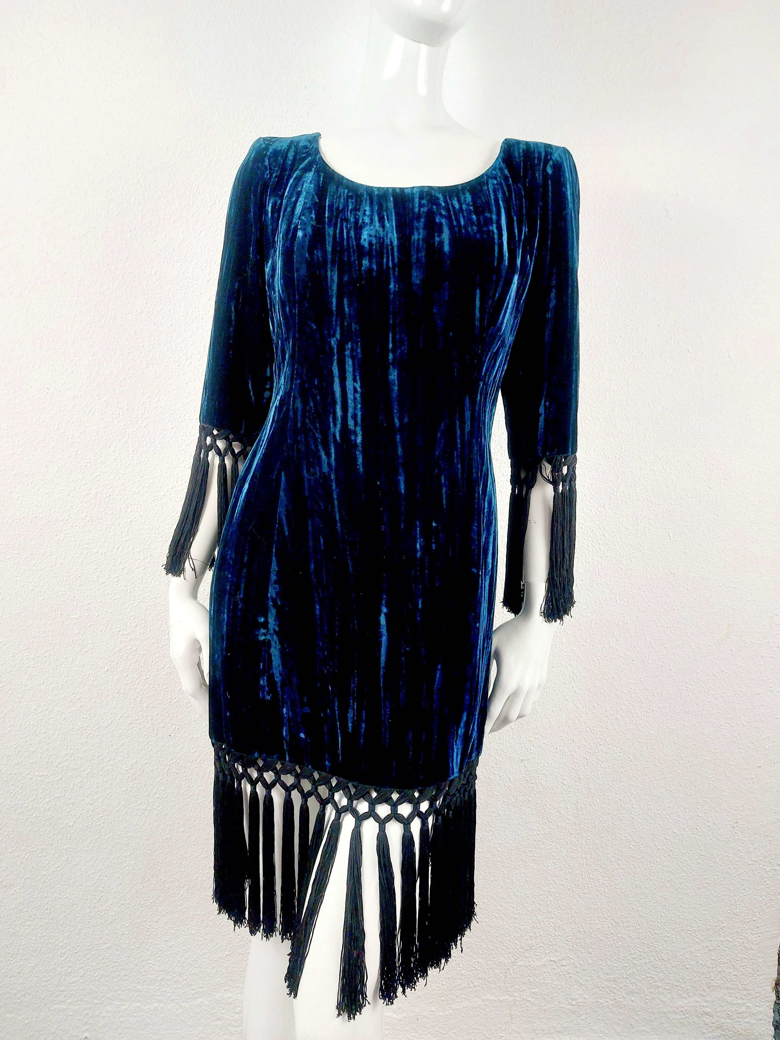 Yves Saint Laurent 1998 Runway Yves Saint Laurent Rive Gauche Finge Dress Size M / US 6-8 / IT 42-44 - 8 Thumbnail