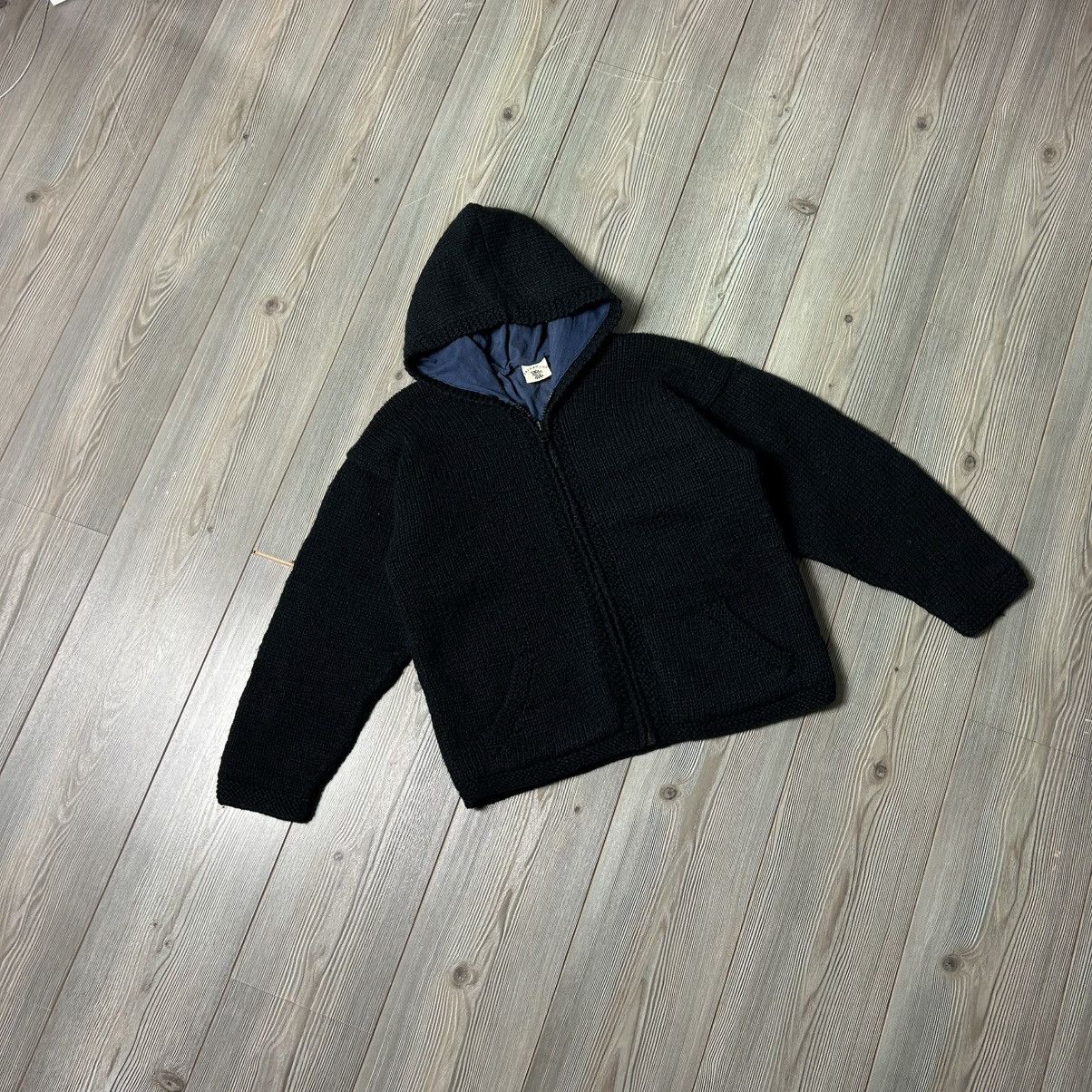 Handmade Pachamama Wool Handknit Zip Sweater Jacket Size M / US 6-8 / IT 42-44 - 2 Thumbnail
