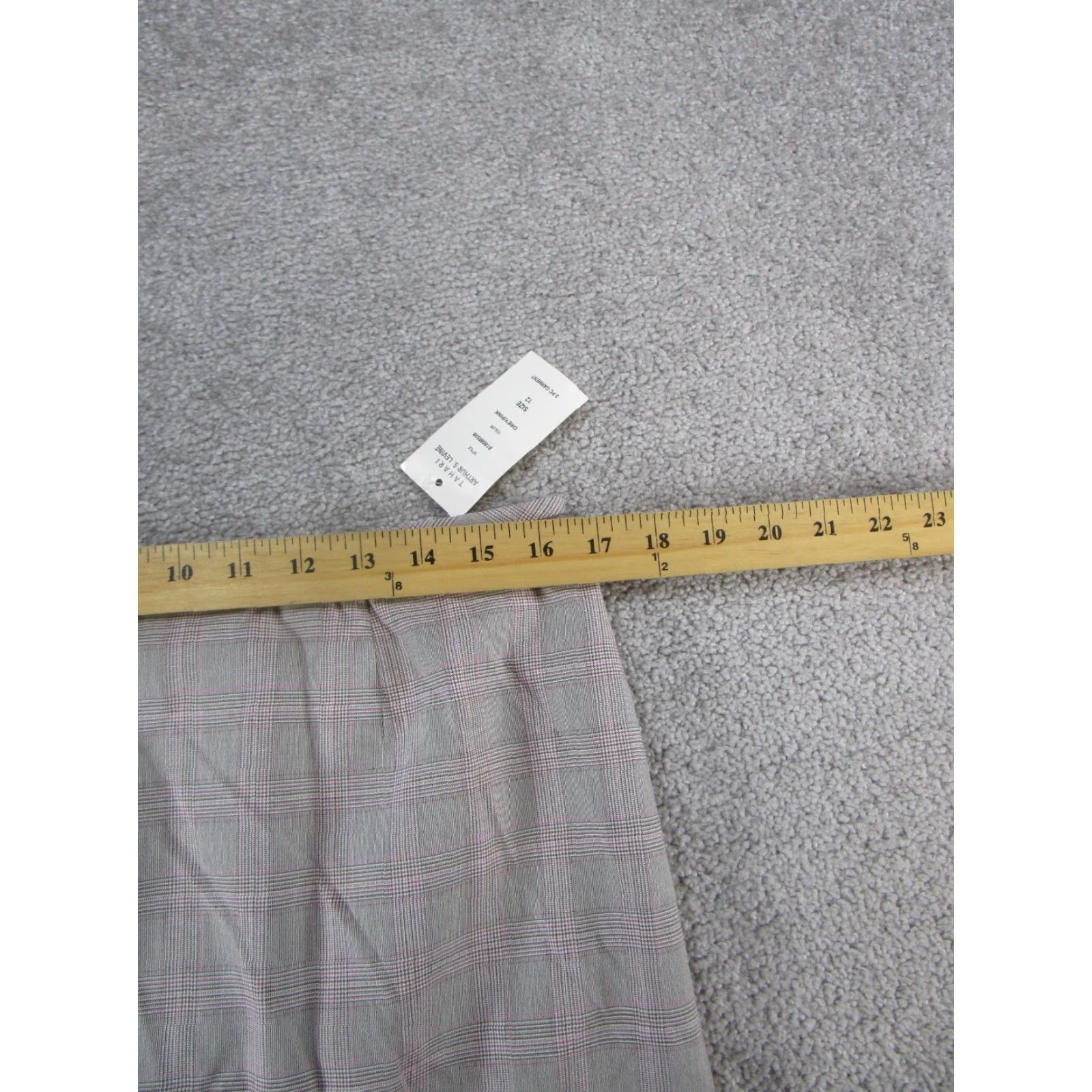 Vintage Tahari Skirt Womens 12 Gray Pink Plaid Check Pleated Fishtail NEW Size 34" / US 12 / IT 48 - 4 Thumbnail