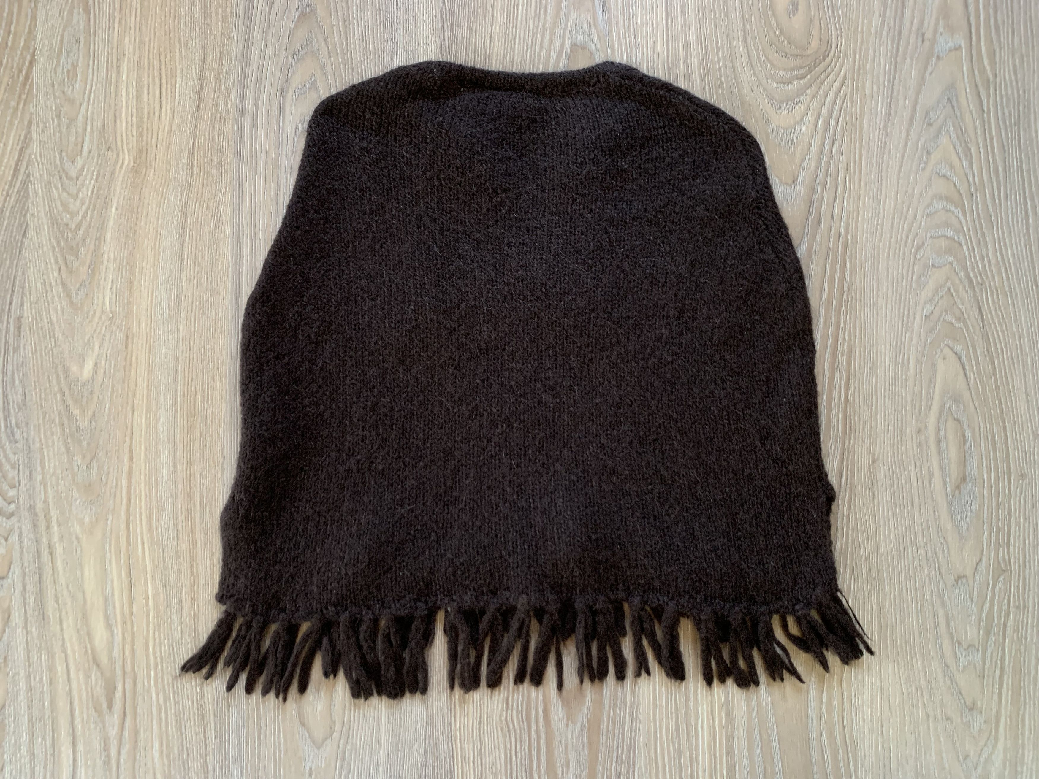 Ted Baker Ted Baker London Mohair Wool Brown Fringe Poncho Size XXS / US 00 / IT 34 - 3 Thumbnail