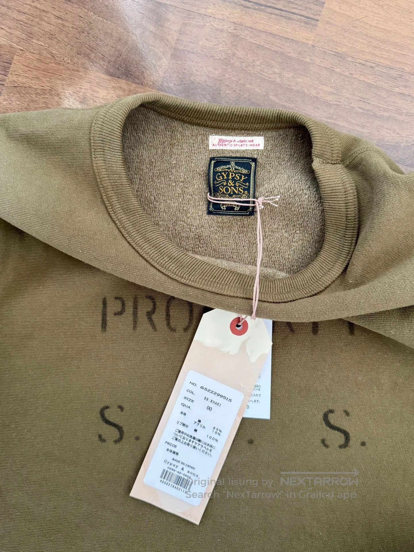 Gypsy GYPSY SONS 80s US Retro Khaki Green Sweatshirt. Size US XS / EU 42 / 0 - 2 Thumbnail