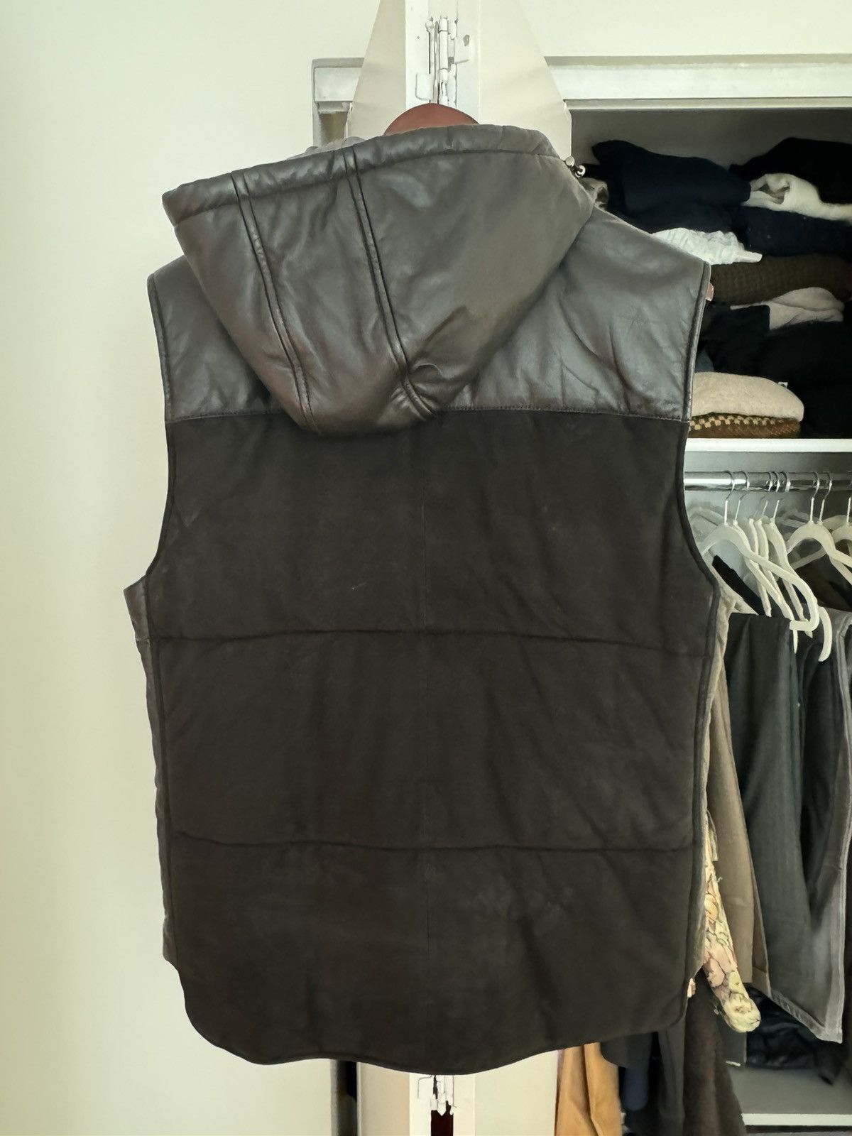 Vince Vince hooded leather and suede padded vest Size US M / EU 48-50 / 2 - 2 Thumbnail