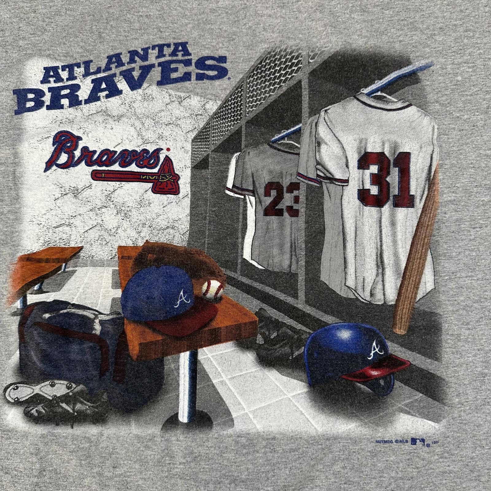 Lee Lee Mens T-shirt Size Unknown Gray Atlanta Braves Graphic Size US XL / EU 56 / 4 - 3 Thumbnail