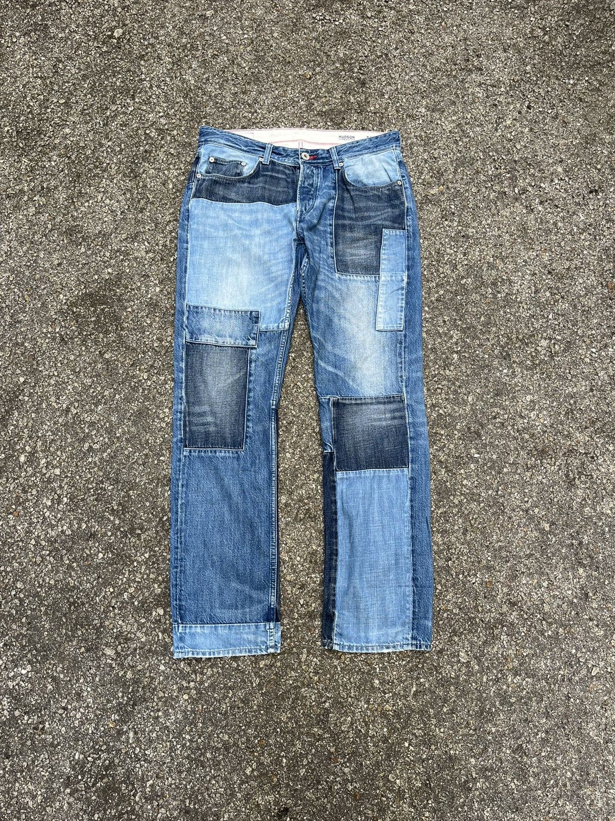 Tommy Hilfiger Tommy Hilfiger Hudson Straight Fit Patched Blue Denim Jeans Size US 33 - 1 Thumbnail