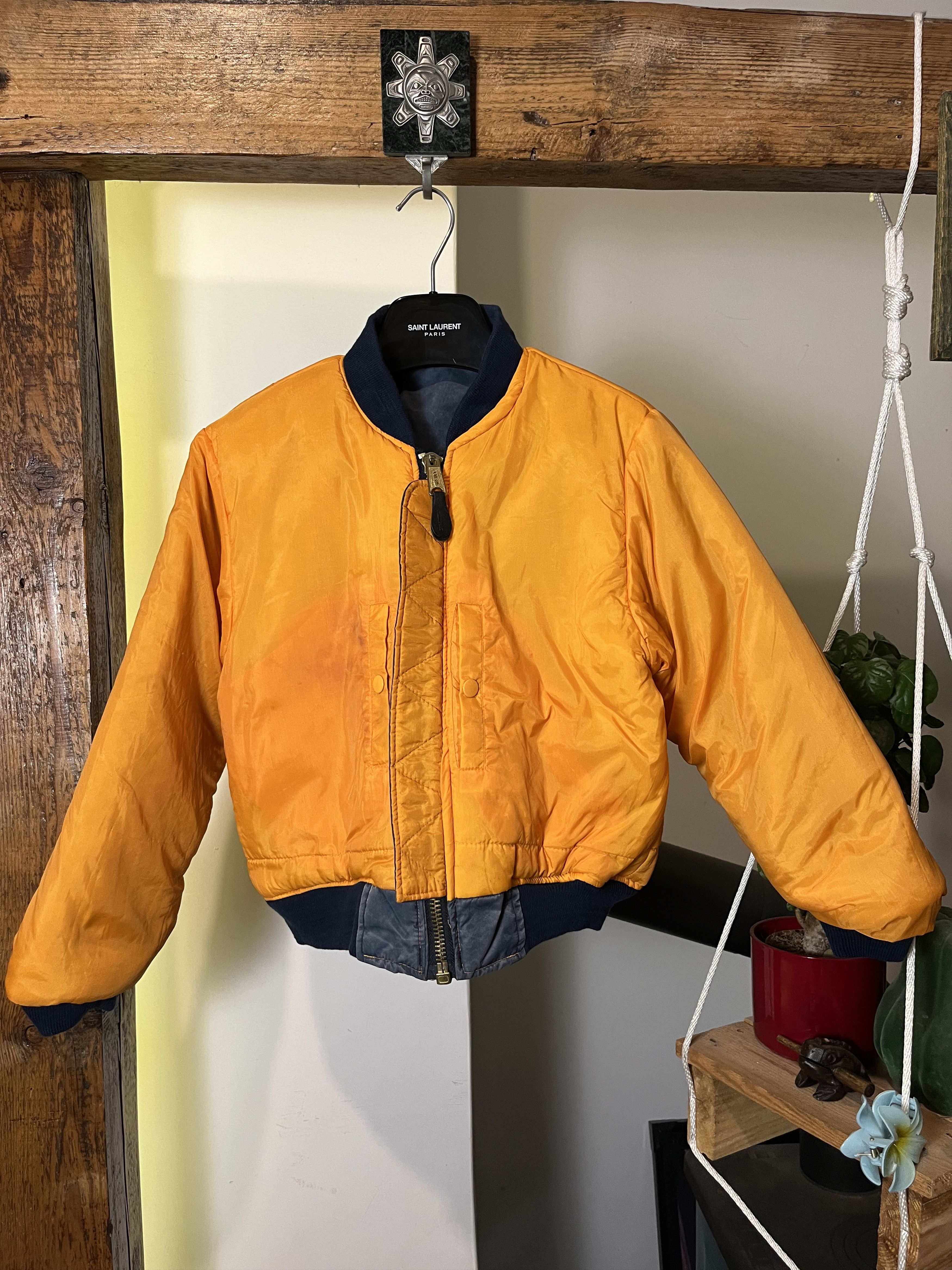 Vintage 90s Reversible MA-1 USA Bomber Flyer Jacket Military Size US XS / EU 42 / 0 - 2 Thumbnail