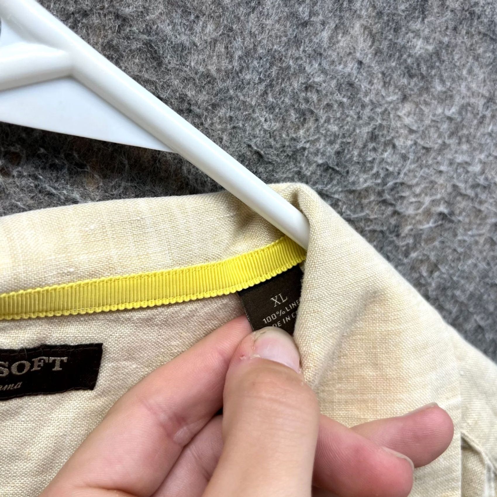 Tommy Bahama VINTAGE Tommy Bahama Shirt Mens XL Yellow Linen Island Silk Preppy Blank Classic Bleach Size US XL / EU 56 / 4 - 4 Thumbnail