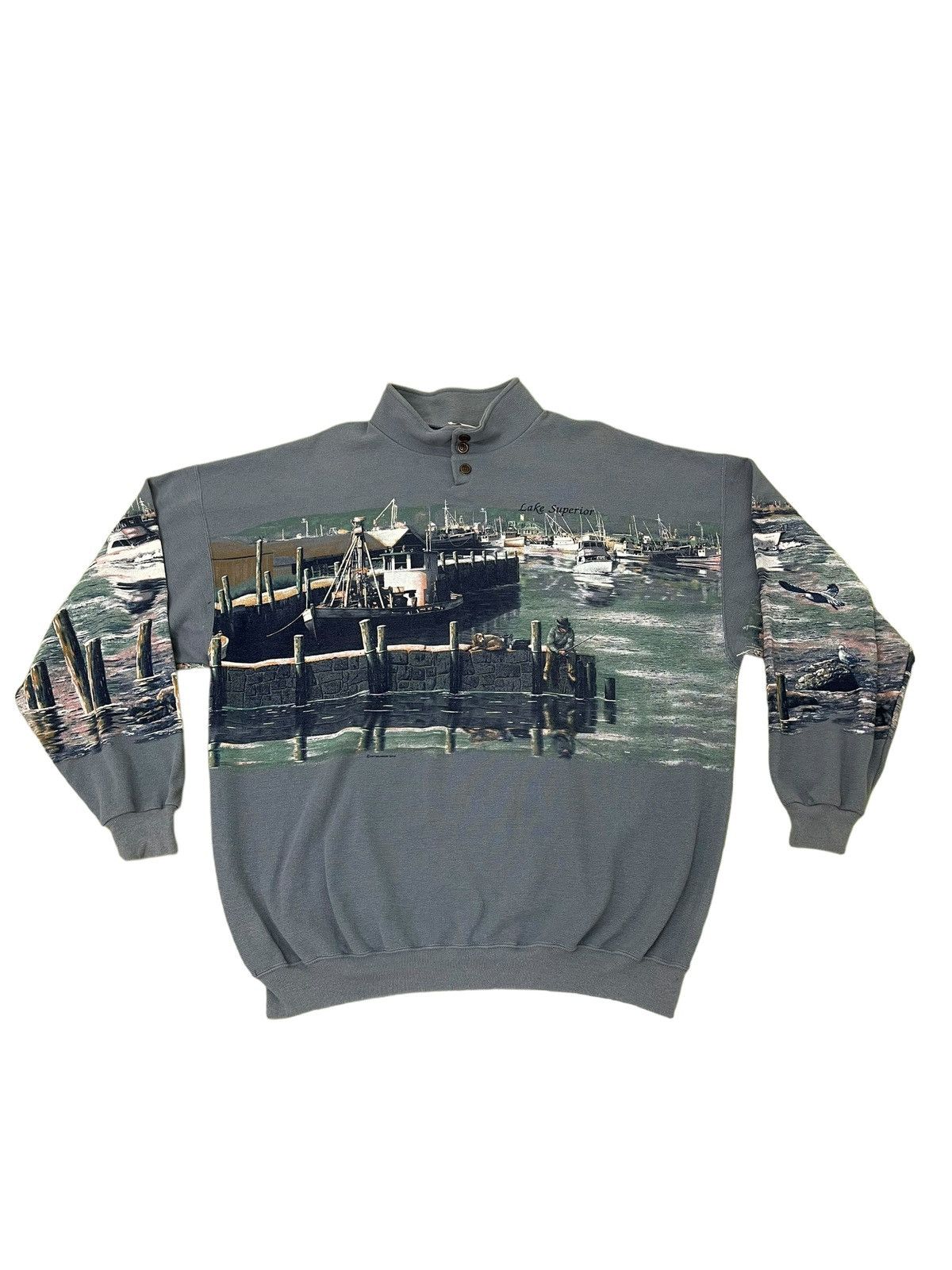 Vintage Vtg Art Unlimited Sportswear Sweatshirt Lake Printed 5🟩7 Size US XXL / EU 58 / 5 - 1 Thumbnail