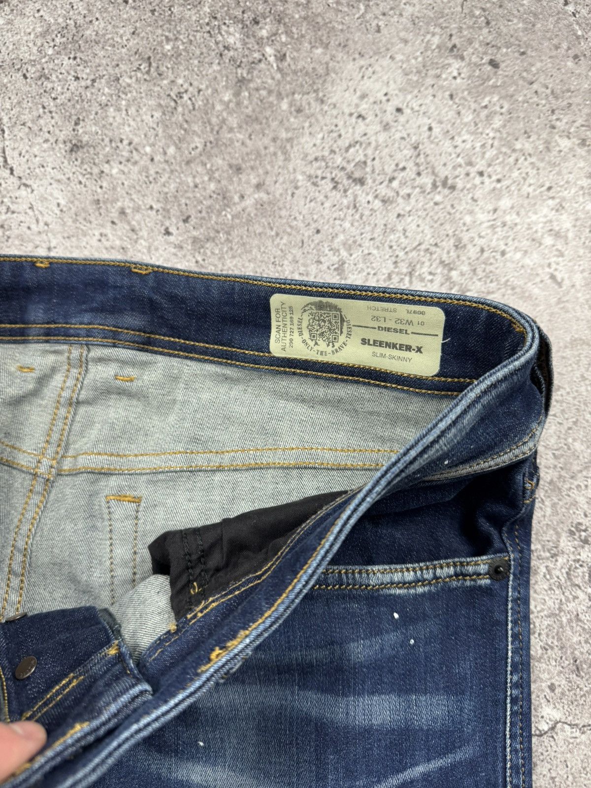 Diesel × Jean Diesel Distressed Denim Slim Skinny Jeans Size US 32 / EU 48 - 8 Thumbnail