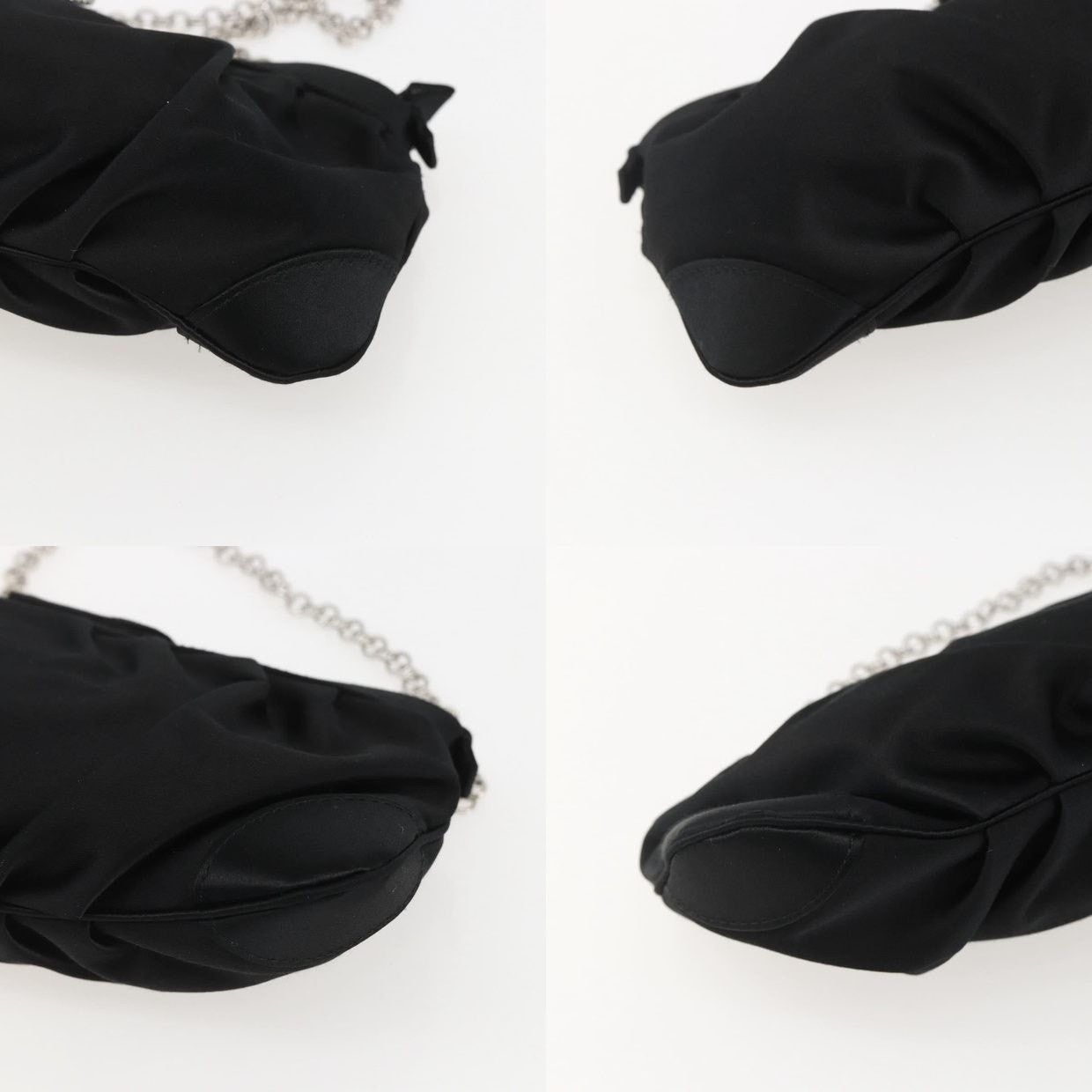 Salvatore Ferragamo Salvatore Ferragamo Satin Gancini Chain Shoulder Bag Black Size ONE SIZE - 13 Thumbnail