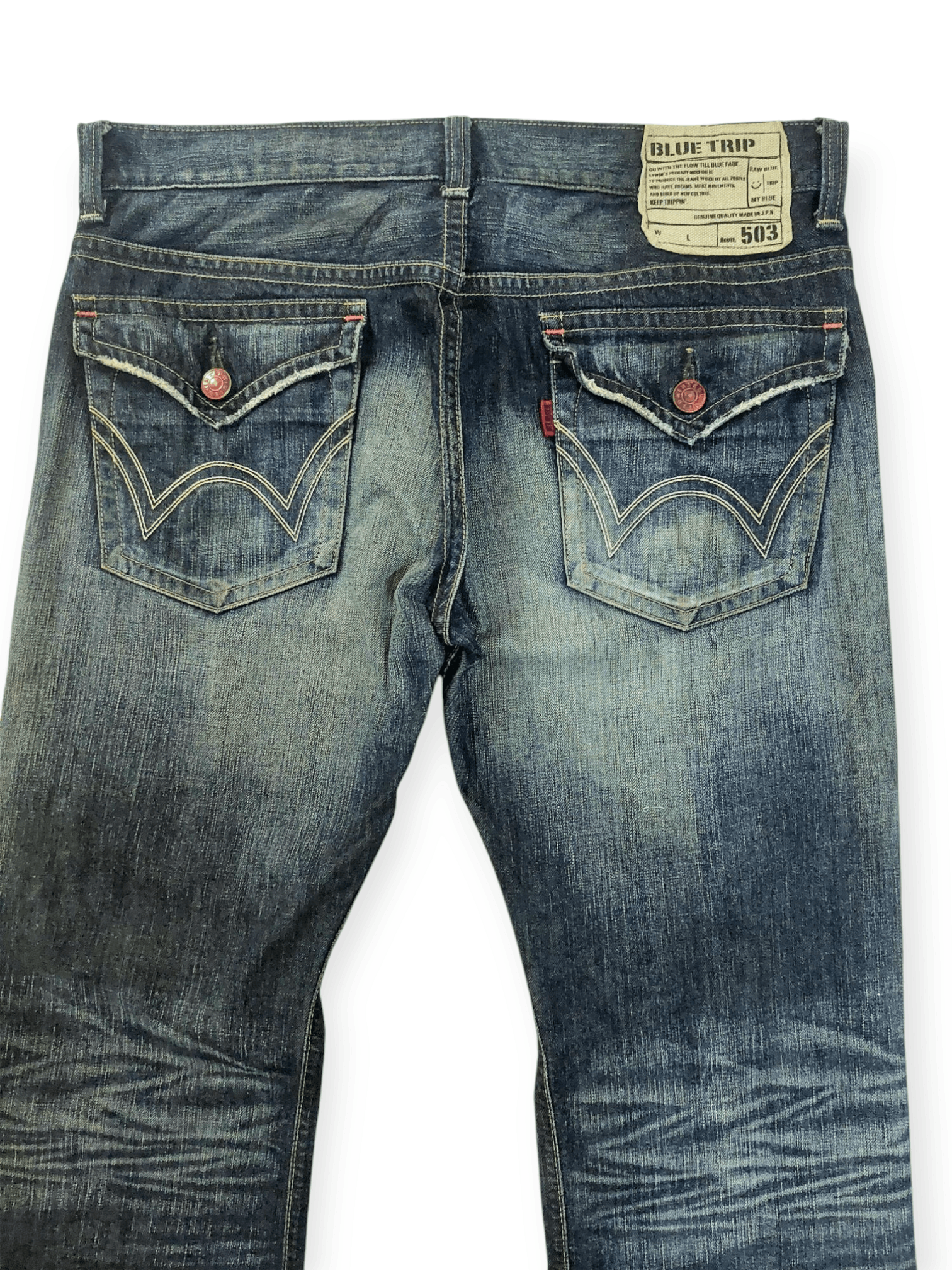 Edwin Edwin Blue Trip 503 Ripped Mudmax Flare Denim Size US 35 - 11 Thumbnail