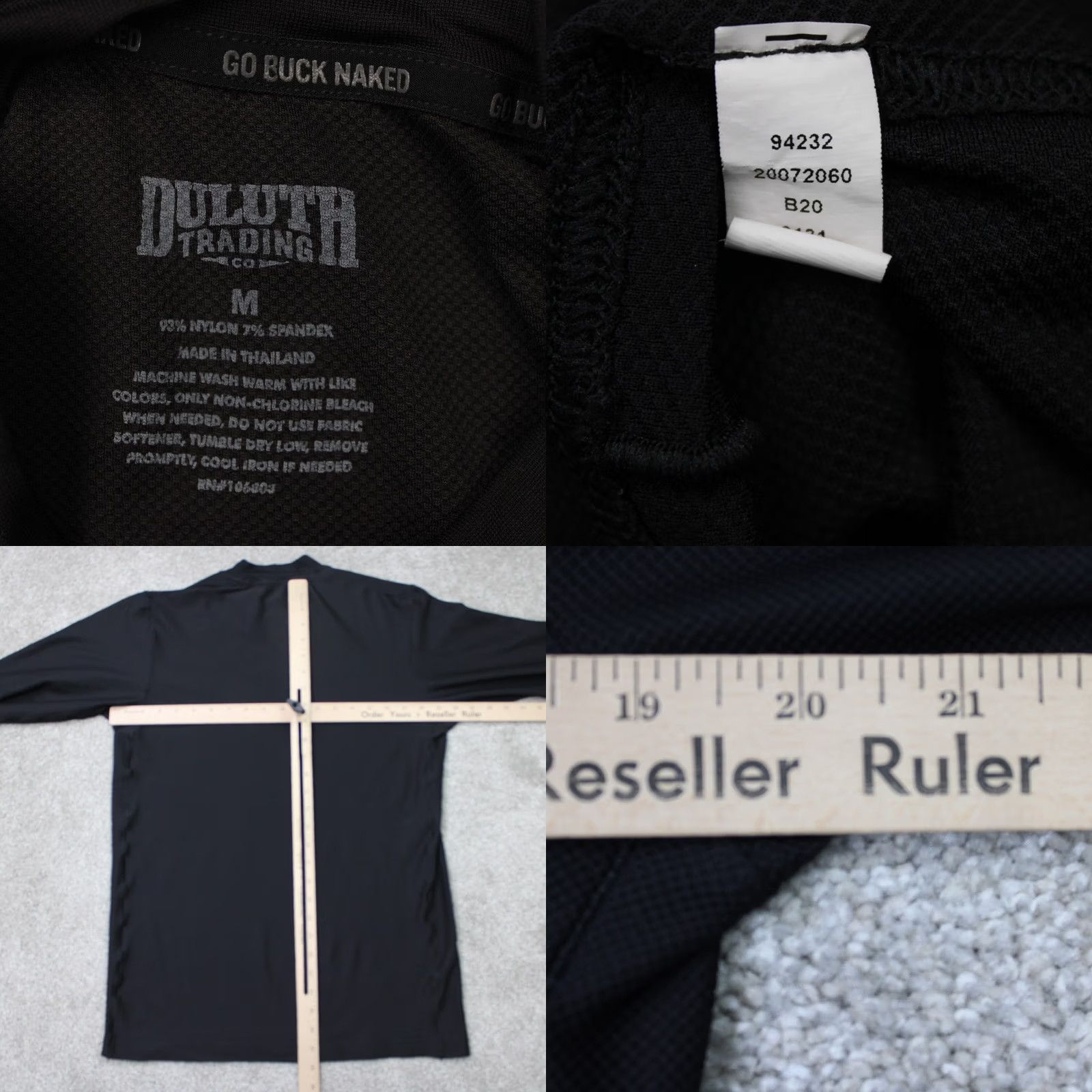 Vintage Duluth Mens Medium Black Buck Naked Performance Base Layer L/S Shirt Hustler Athletic M Size US M / EU 48-50 / 2 - 8 Thumbnail