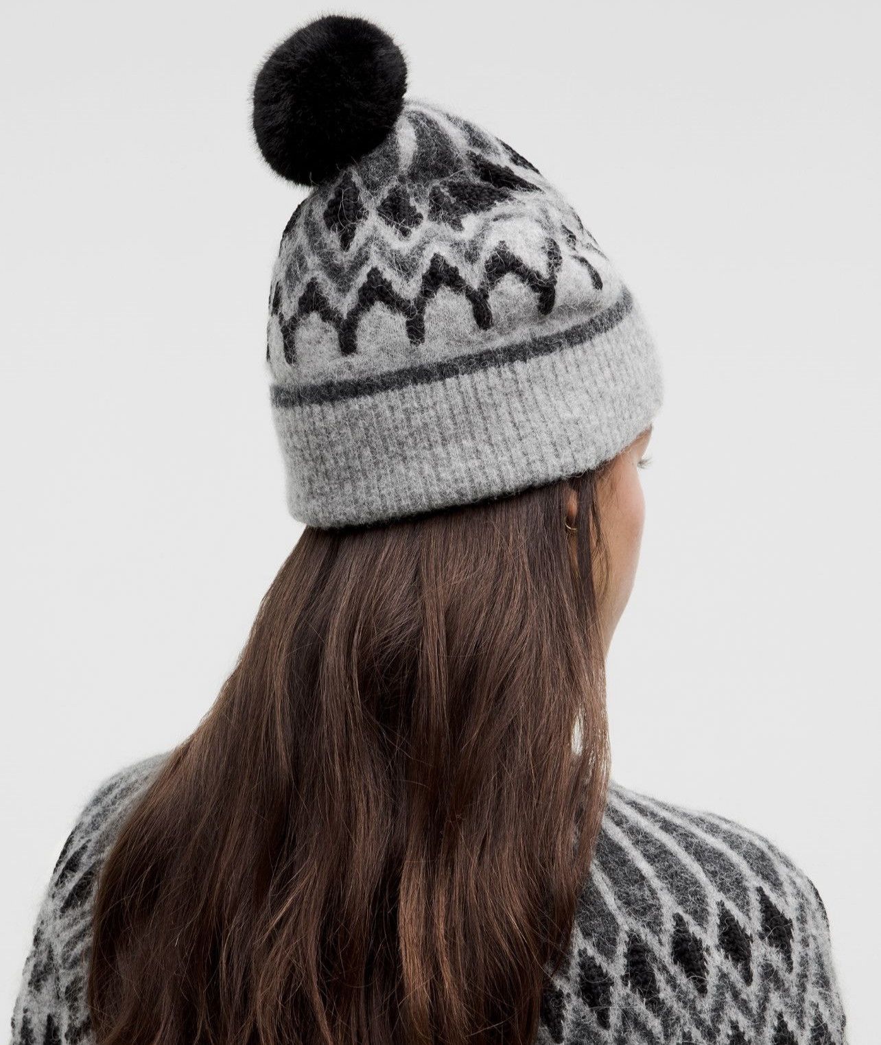Lululemon Lululemon fair isle Knit Beanie one size color in black Size ONE SIZE - 4 Thumbnail