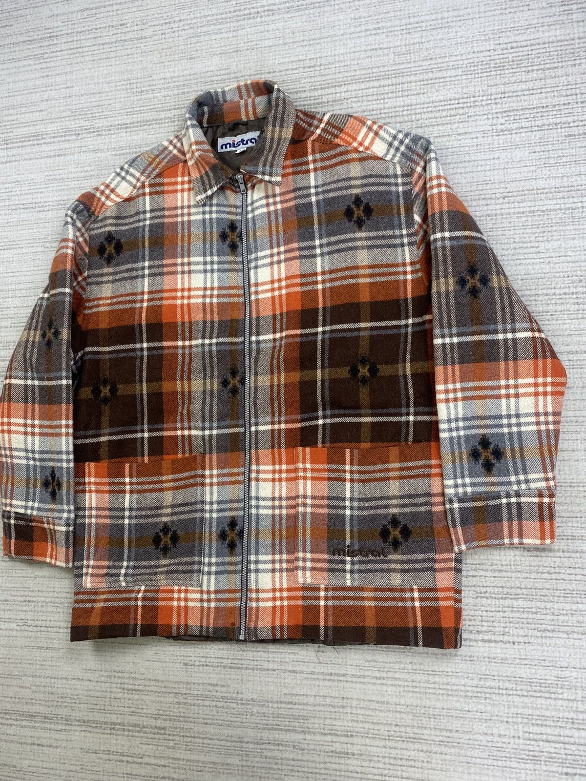 Portuguese Flannel × Vintage Vintage Mistral Made In Portugal Orange Checker Flannel Size US L / EU 52-54 / 3 - 4 Thumbnail