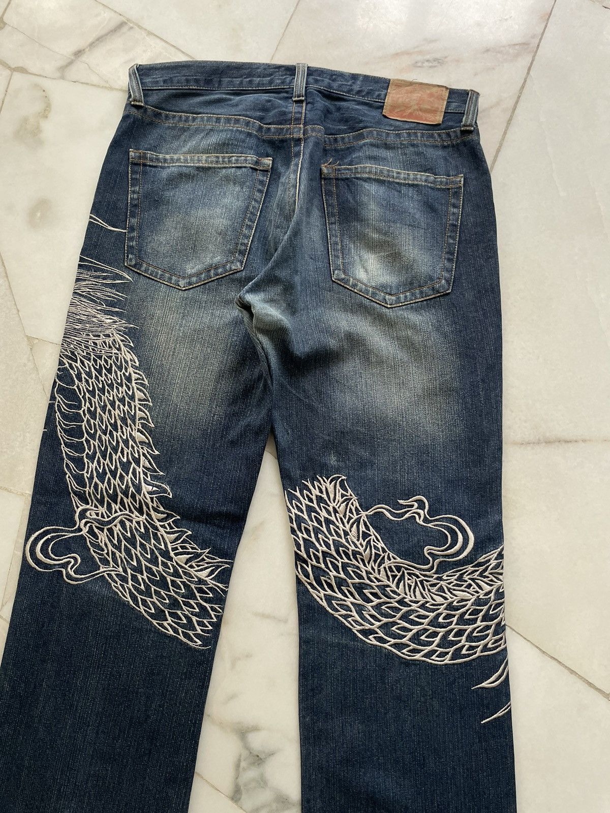 Japanese Brand Vintage Karakuri Temashi Dragon Embrodery Jeans Size US 36 / EU 52 - 5 Thumbnail