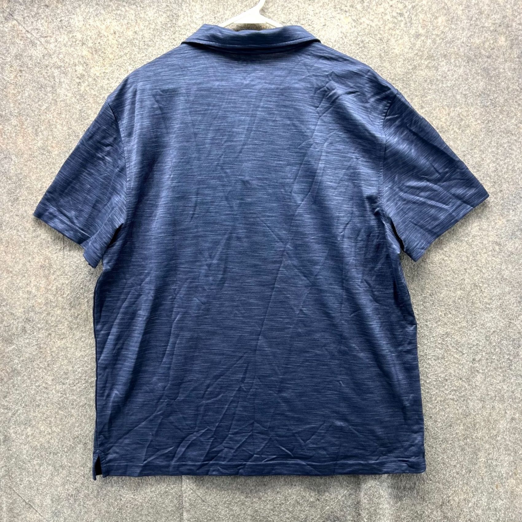 Izod Izod Polo Shirt Mens XL Blue Navy Heather Short Sleeve Collared Logo All Seasons Stretch Golf Casual Regular Size US XL / EU 56 / 4 - 3 Thumbnail