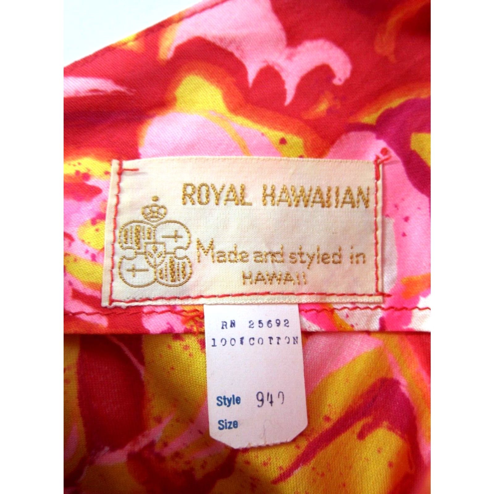 Vintage Vtg Royal Hawaiian Floral Maxi Dress Flare Short Sleeve XS Pink Floral Vintage Dress 1960s 70s Womens Royal Hawaiian Dress Size 26" / US 2 / IT 38 - 3 Thumbnail