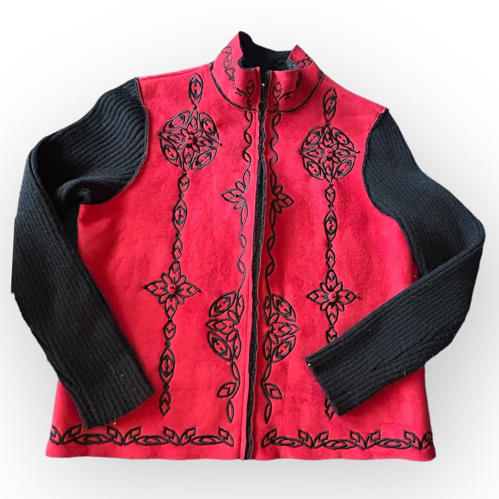 Coldwater Creek Womens Vintage Red & Black Coldwater Creek Jacket | Size PM Size M / US 6-8 / IT 42-44 - 1 Thumbnail