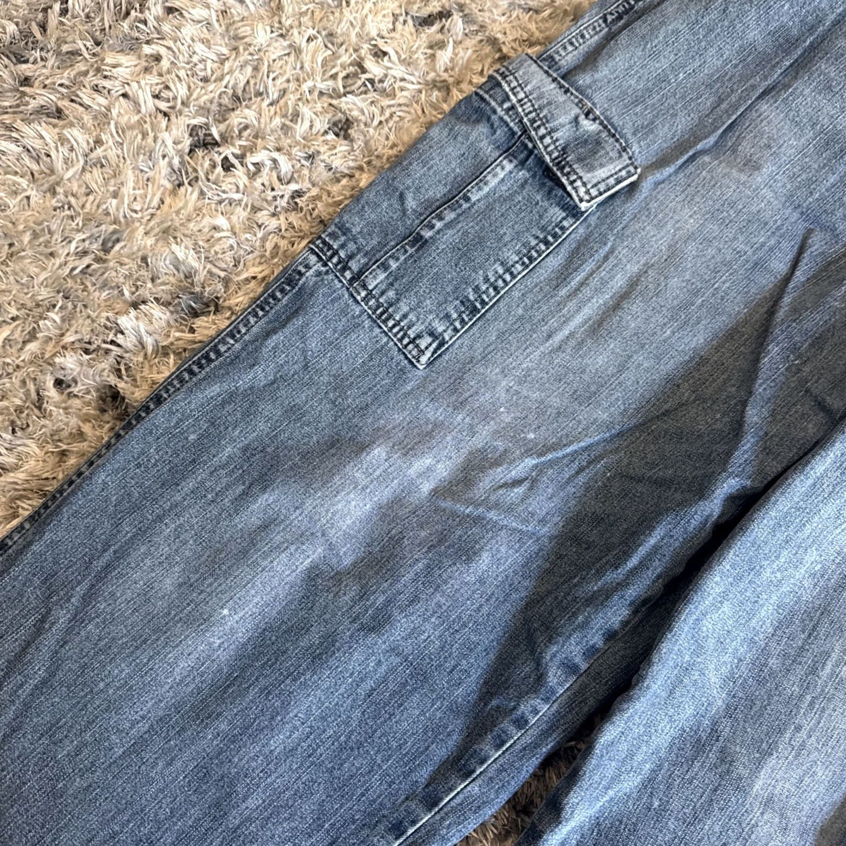 Wrangler VINTAGE Wrangler Denim Cargo Baggy Jeans 90s Y2K Men’s 38x32 RARE HTF Jeans Men Blue Straight Size US 38 / EU 54 - 4 Thumbnail