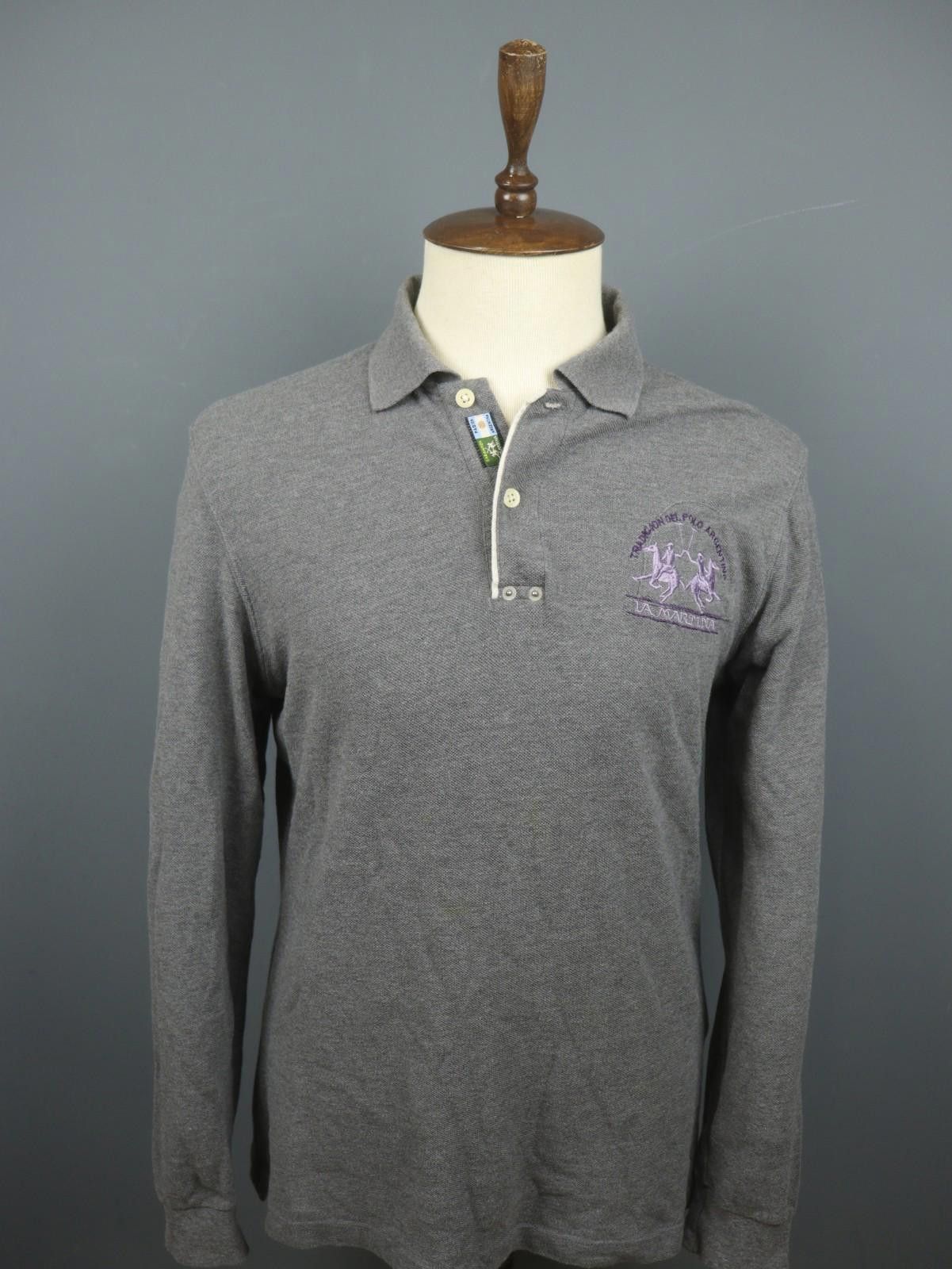 La Martina LA MARTINA Gray Cotton Collared Popover Polo Shirt Size L Size US L / EU 52-54 / 3 - 1 Thumbnail