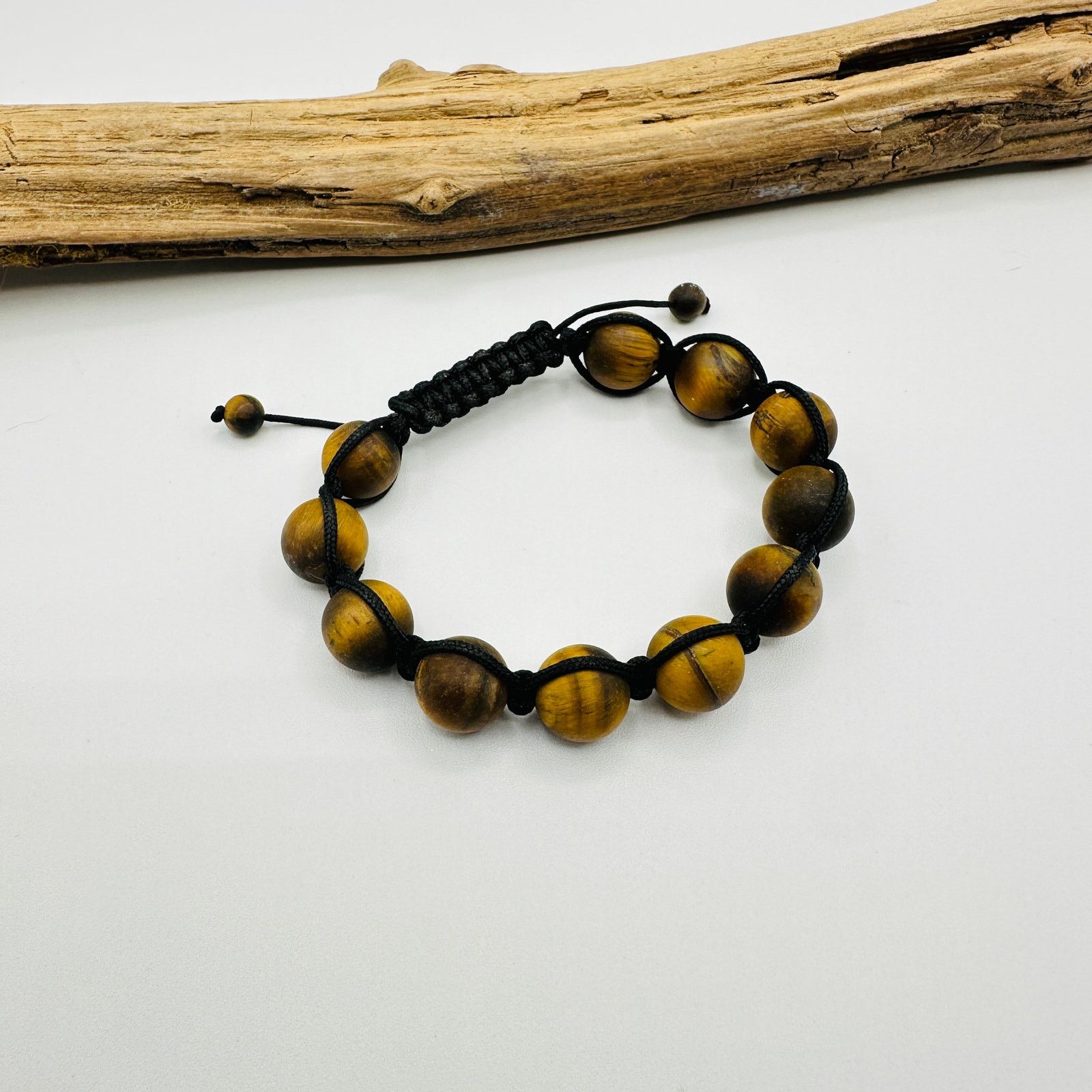 The Unbranded Brand Matte Tiger's Eye Bead Stone Cord Bracelet Size ONE SIZE - 3 Thumbnail
