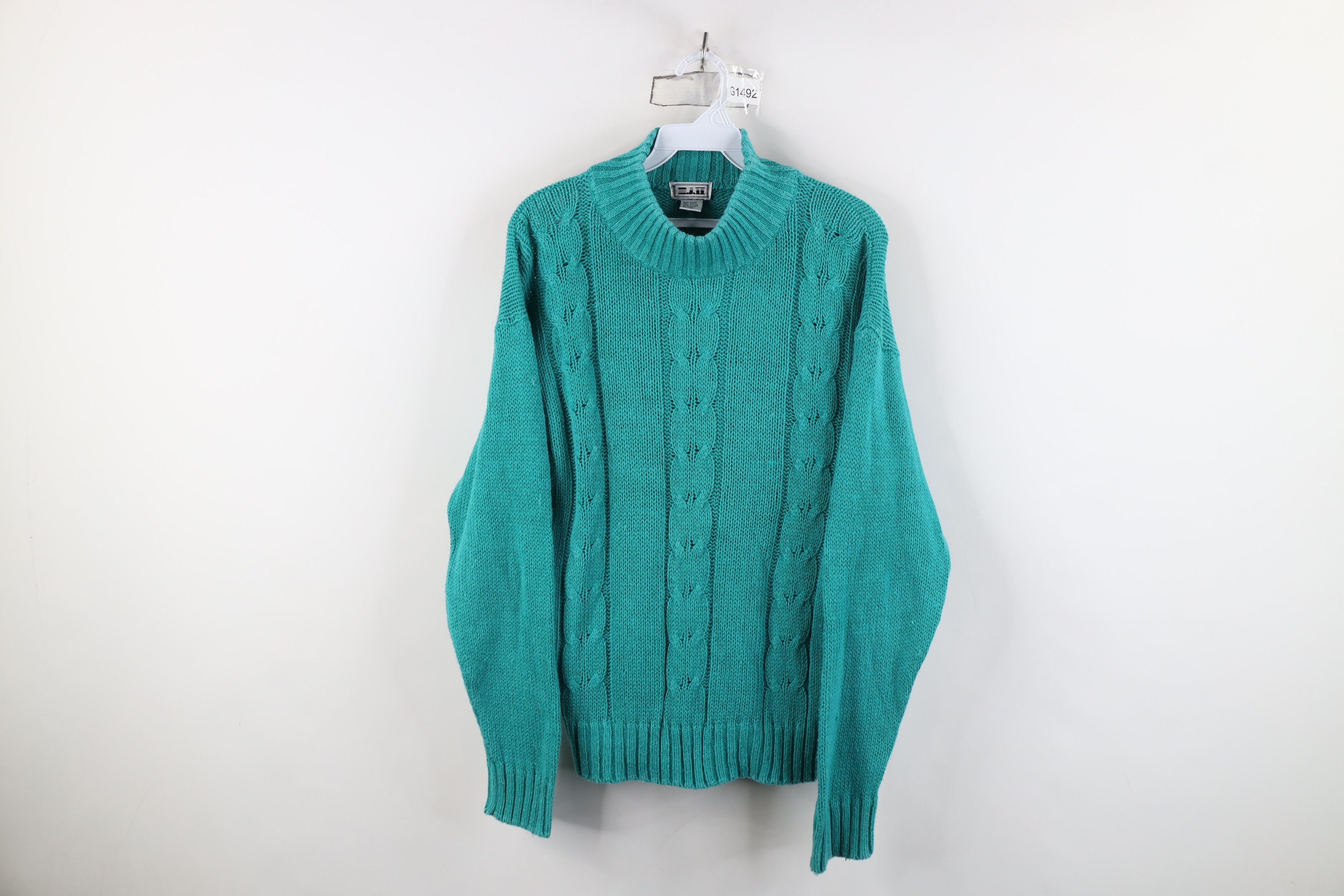 Vintage Vintage 90s Streetwear Chunky Cable Knit Mock Neck Sweater Size M / US 6-8 / IT 42-44 - 1 Thumbnail