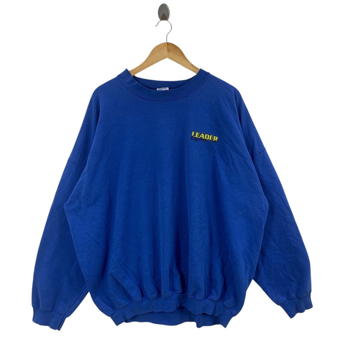 Other Vintage Y2K GILDAN LEADER EXPRESS Promo Blue Sweatshirt Size 3XL / US 20-22 - 3 Thumbnail