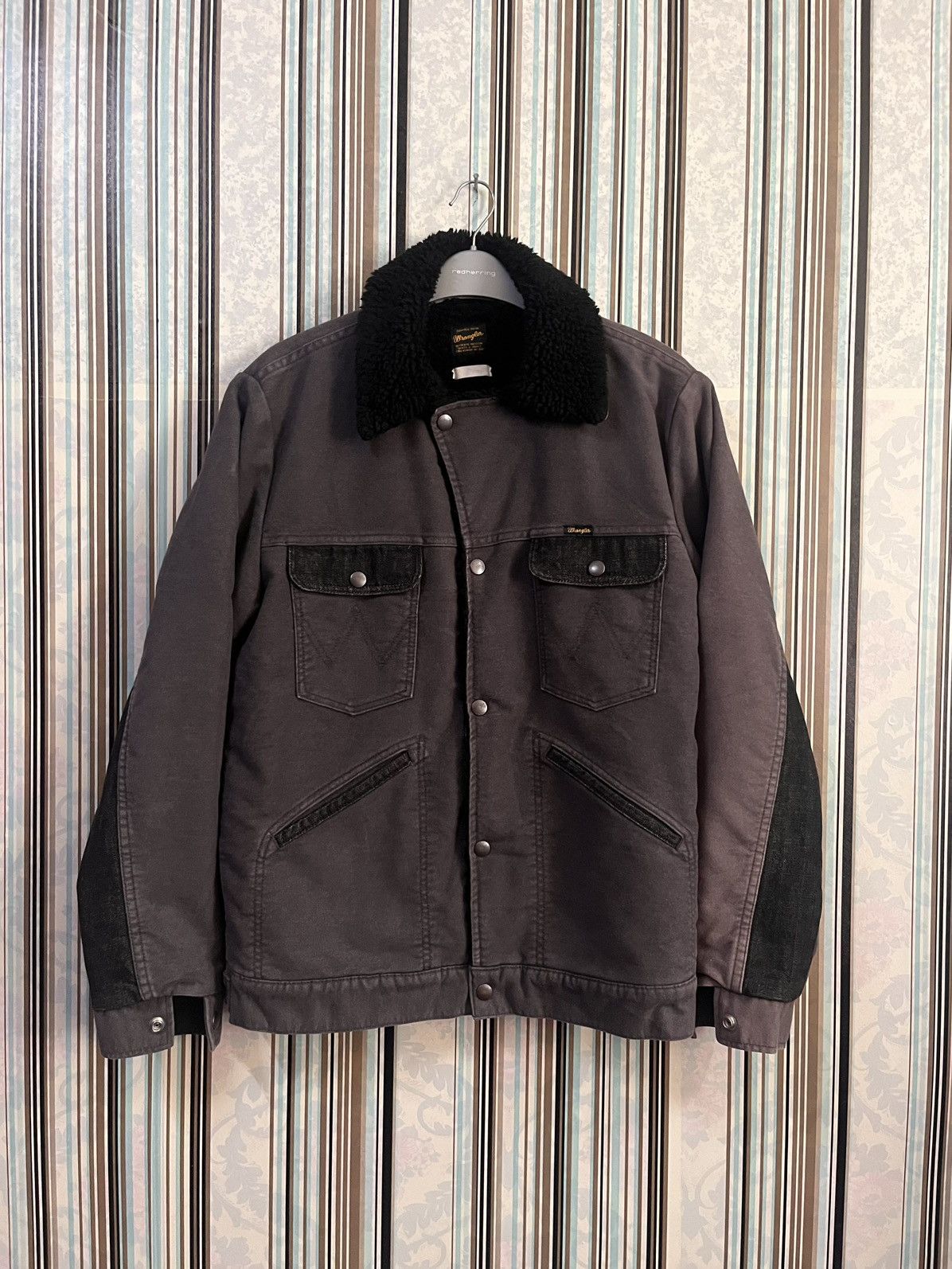 Wrangler 1990s denim attached faux fur #E5 Size US S / EU 44-46 / 1 - 1 Thumbnail