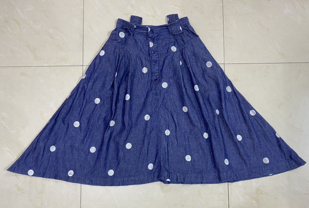 image of Hai Sporting Gear Issey Miyake Hai Sporting Hear Polka Dot Skirt in Blue, Women's (Size 25)