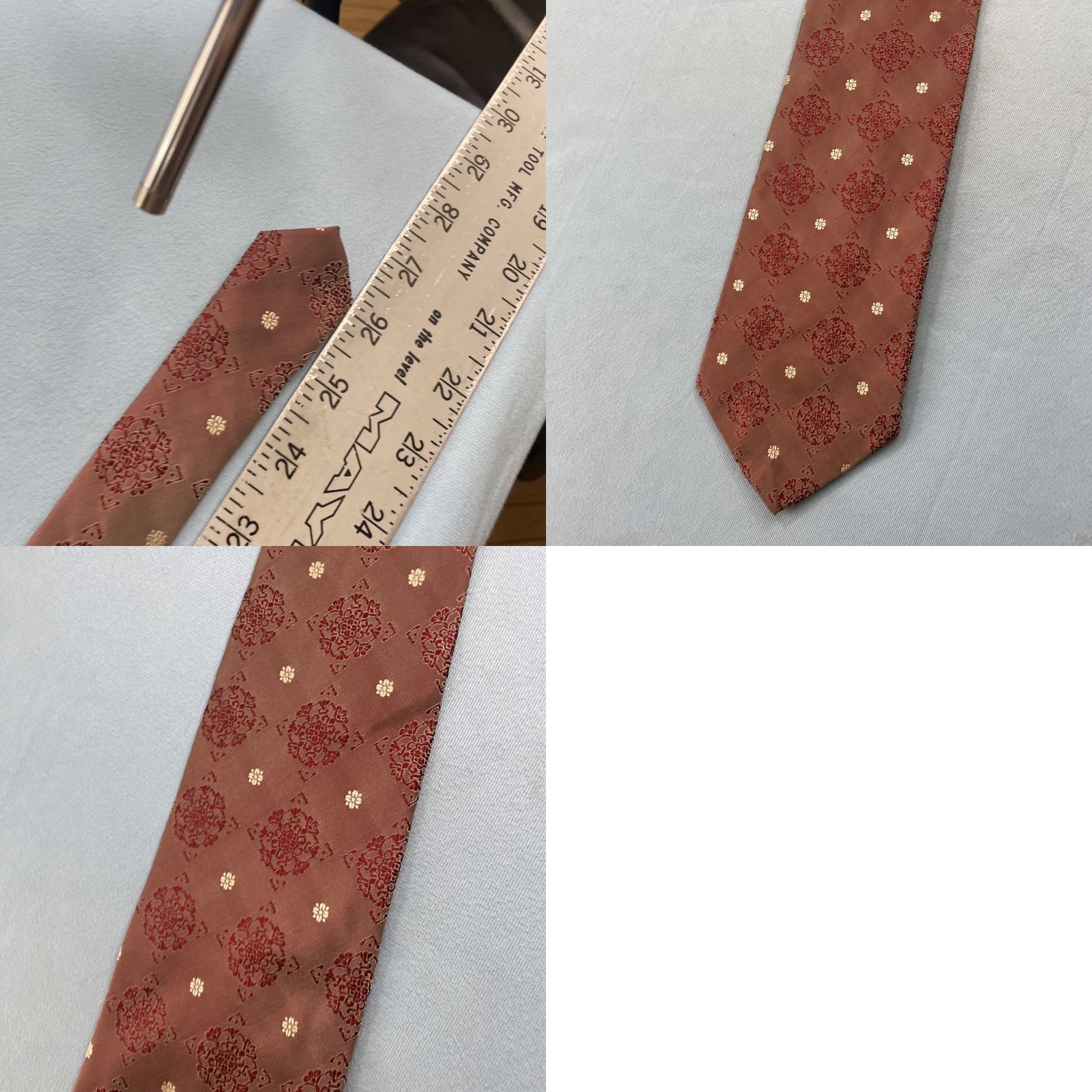 Kenneth Cole VINTAGE Kenneth Cole NY Silk Tie Geometric Deco Dot Rose Red Pink 4x56 Capsule Wide Necktie Men Size ONE SIZE - 11 Thumbnail