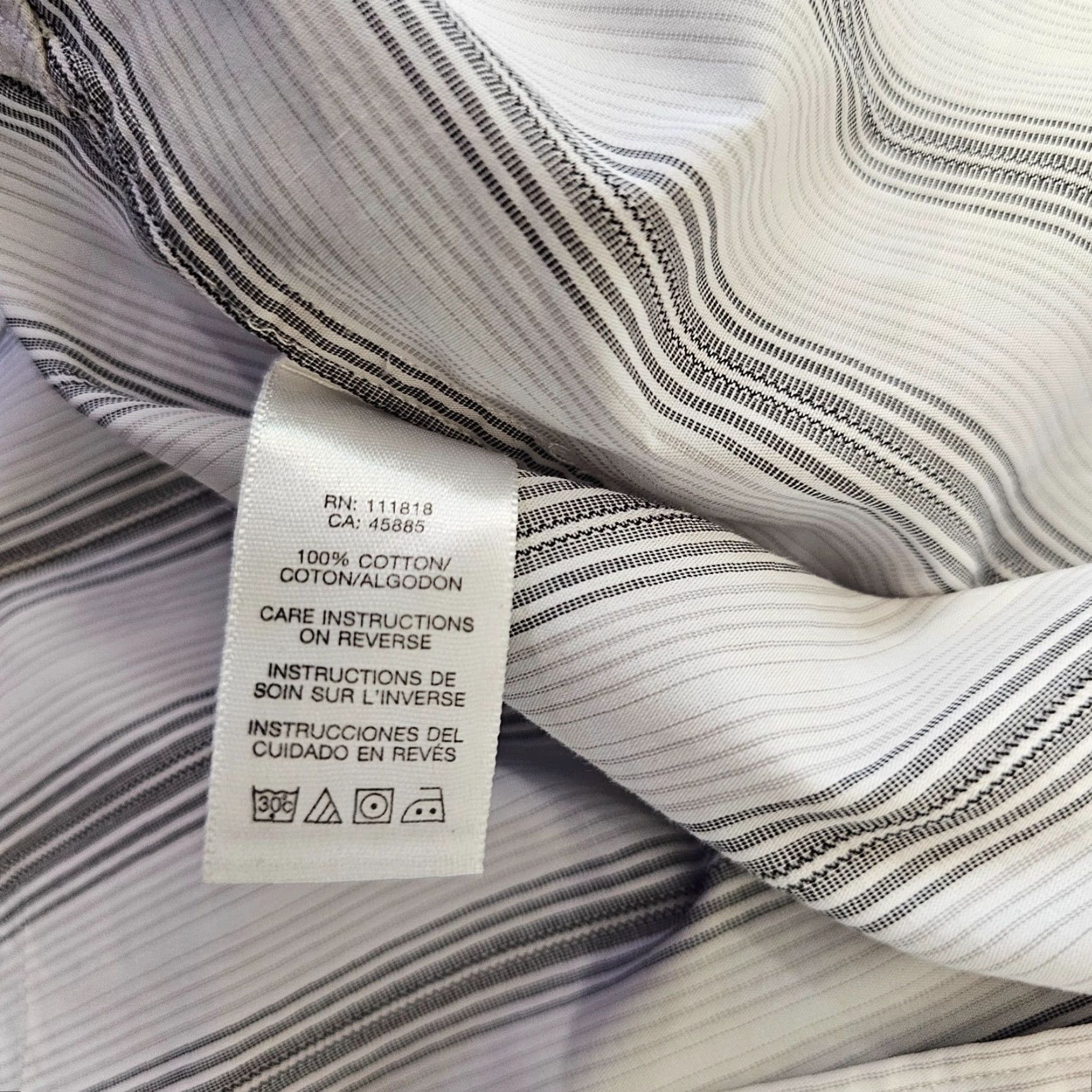 Michael Kors Michael Kors Dress Shirt Men’s XL White Stripe Long Sleeve Button-Down Collared Classic Button Up Shirt Size 46R - 3 Thumbnail
