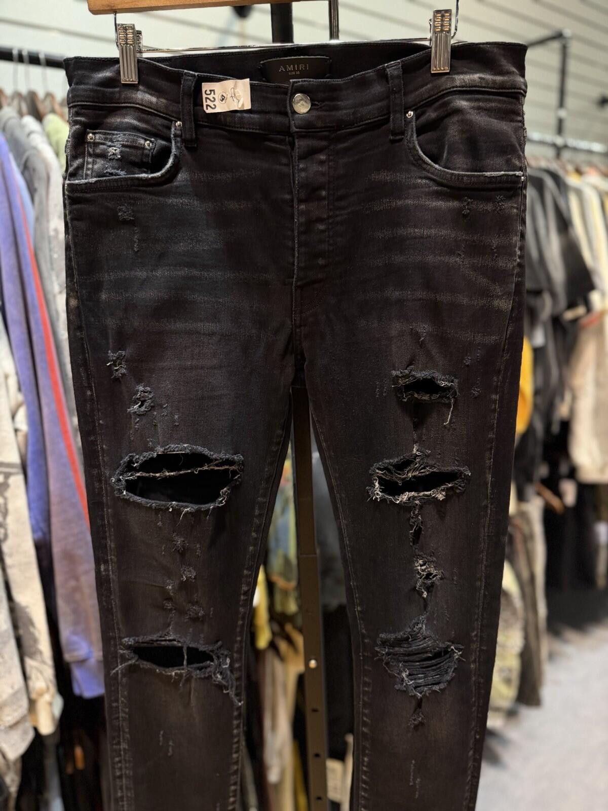 Amiri Size 33 - Amiri Black Jeans Rips Style Jeans 100% Authentic Size US 33 - 4 Thumbnail