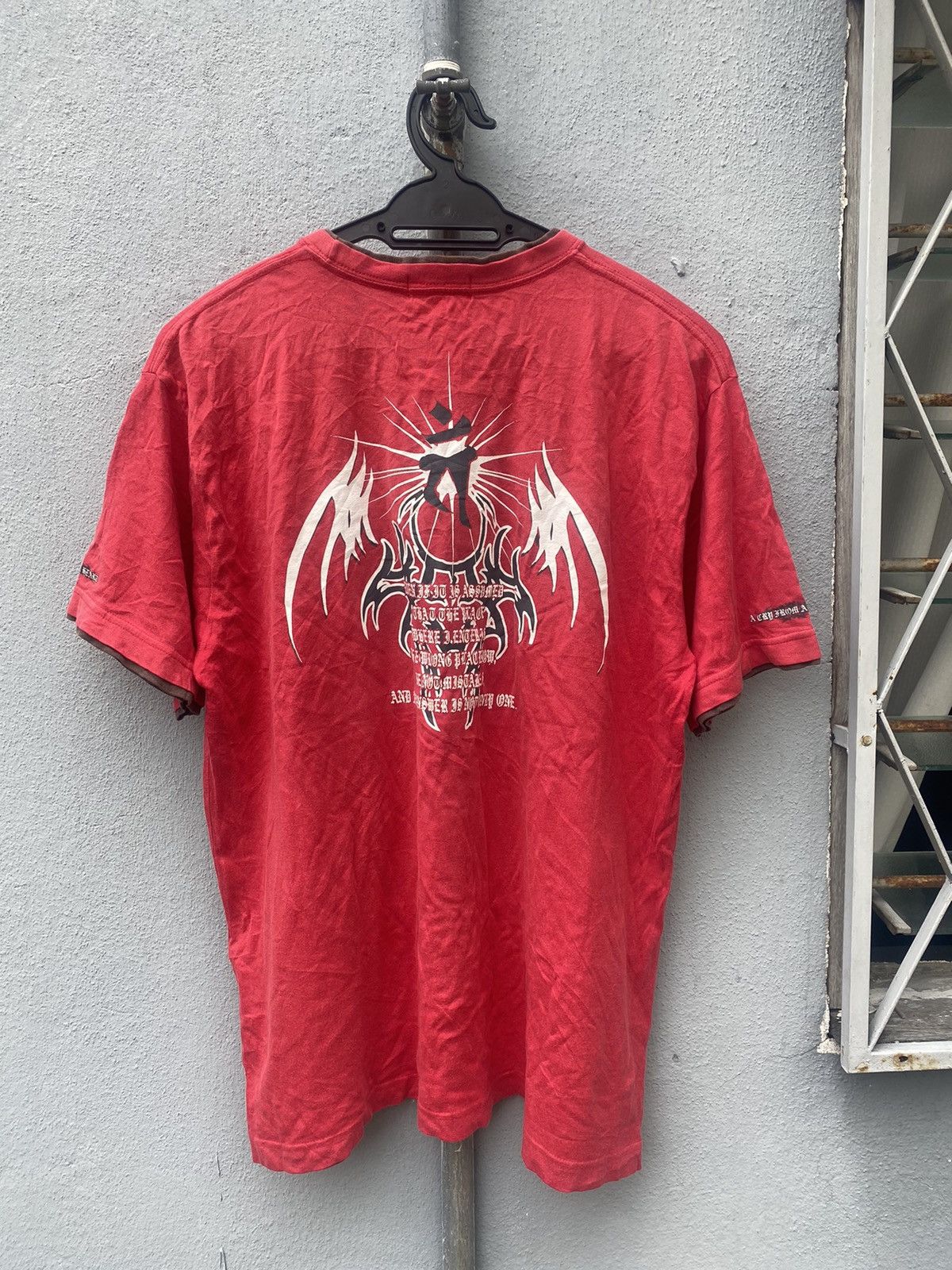 14th Addiction × Affliction × Japanese Brand Vintage y2k Mind Games Tribal Poem Double Layer Tshirt Size US L / EU 52-54 / 3 - 9 Thumbnail