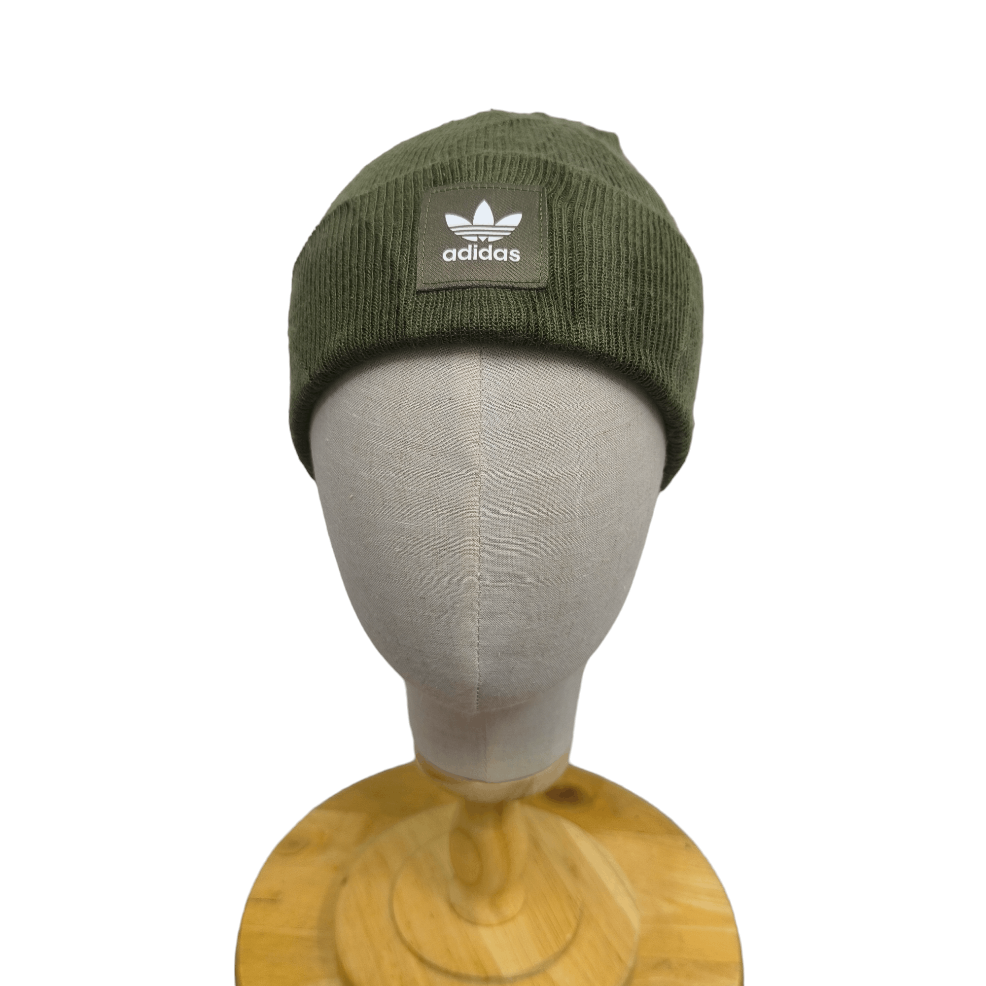 ✨Adidas trefoil patch green army beanie hat
