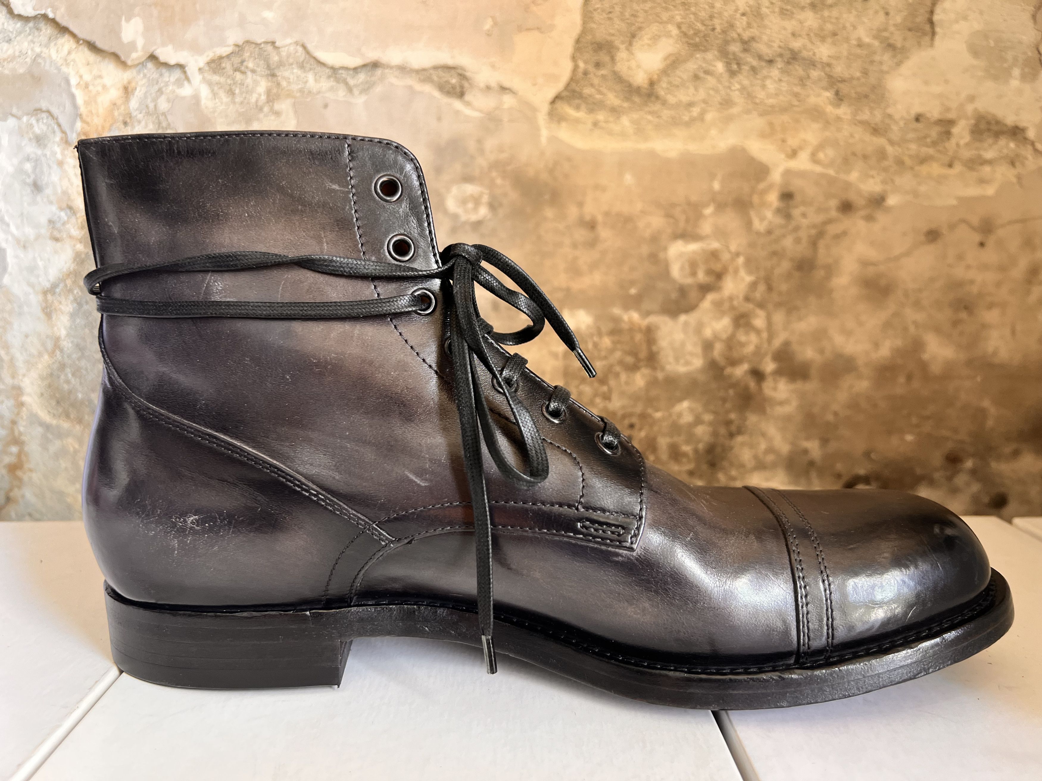 image of Officine Creative 42 Derby Italian Premium Leather 799 Usd Shoes in Grey, Men's