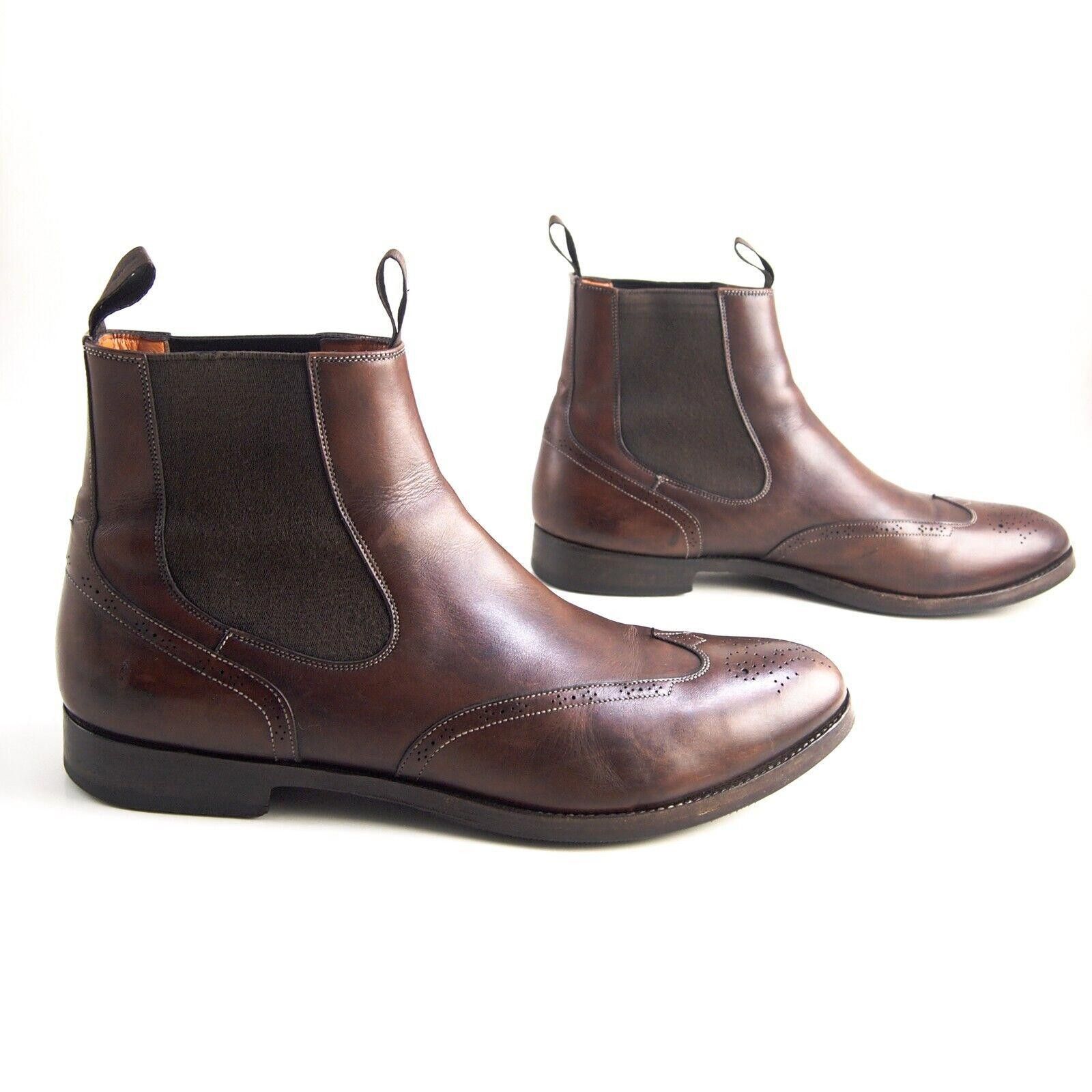 Santoni Santoni Chelsea Boots Brown Leather Mens US 10.5 EU 43.5 Size US 10.5 / EU 43-44 - 5 Thumbnail