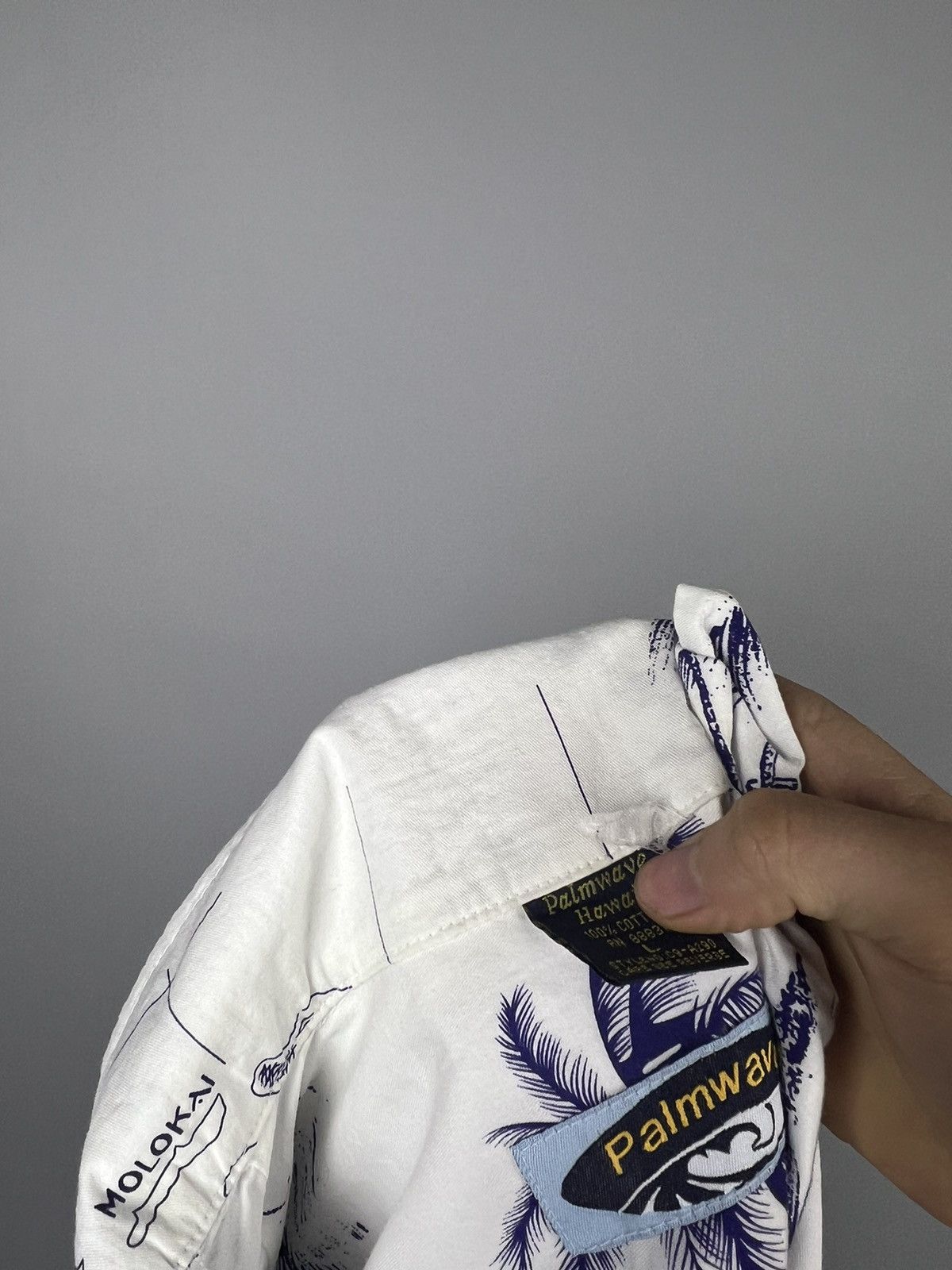 Vintage (L) Palm Wave Hawaiian Print Button Up Shirt Size US L / EU 52-54 / 3 - 14 Thumbnail