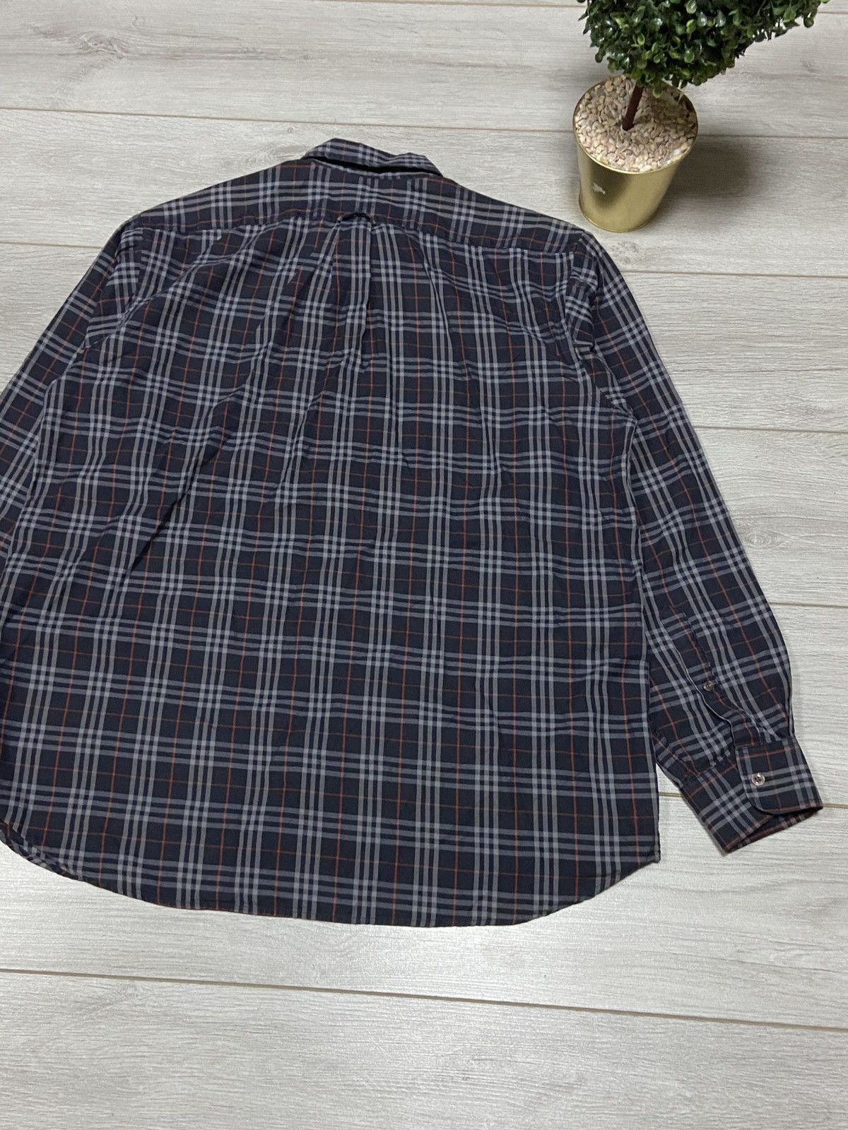 Burberry Burberry Brit shirt nova check dark blue overprint vintage Size US XL / EU 56 / 4 - 10 Thumbnail
