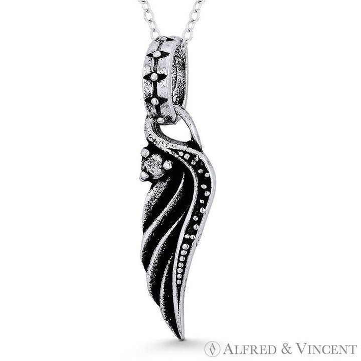Other Angel's Wing Charm 34x9mm Oxidized Pendant Size ONE SIZE - 1 Preview
