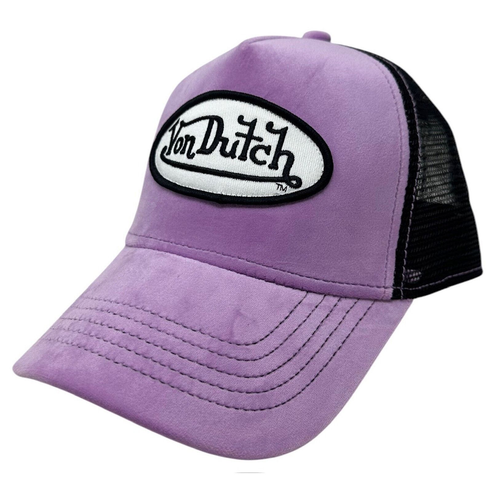 Von Dutch Von Dutch Trucker Hat Light Purple Velvet Snapback Cap Size ONE SIZE - 1 Thumbnail